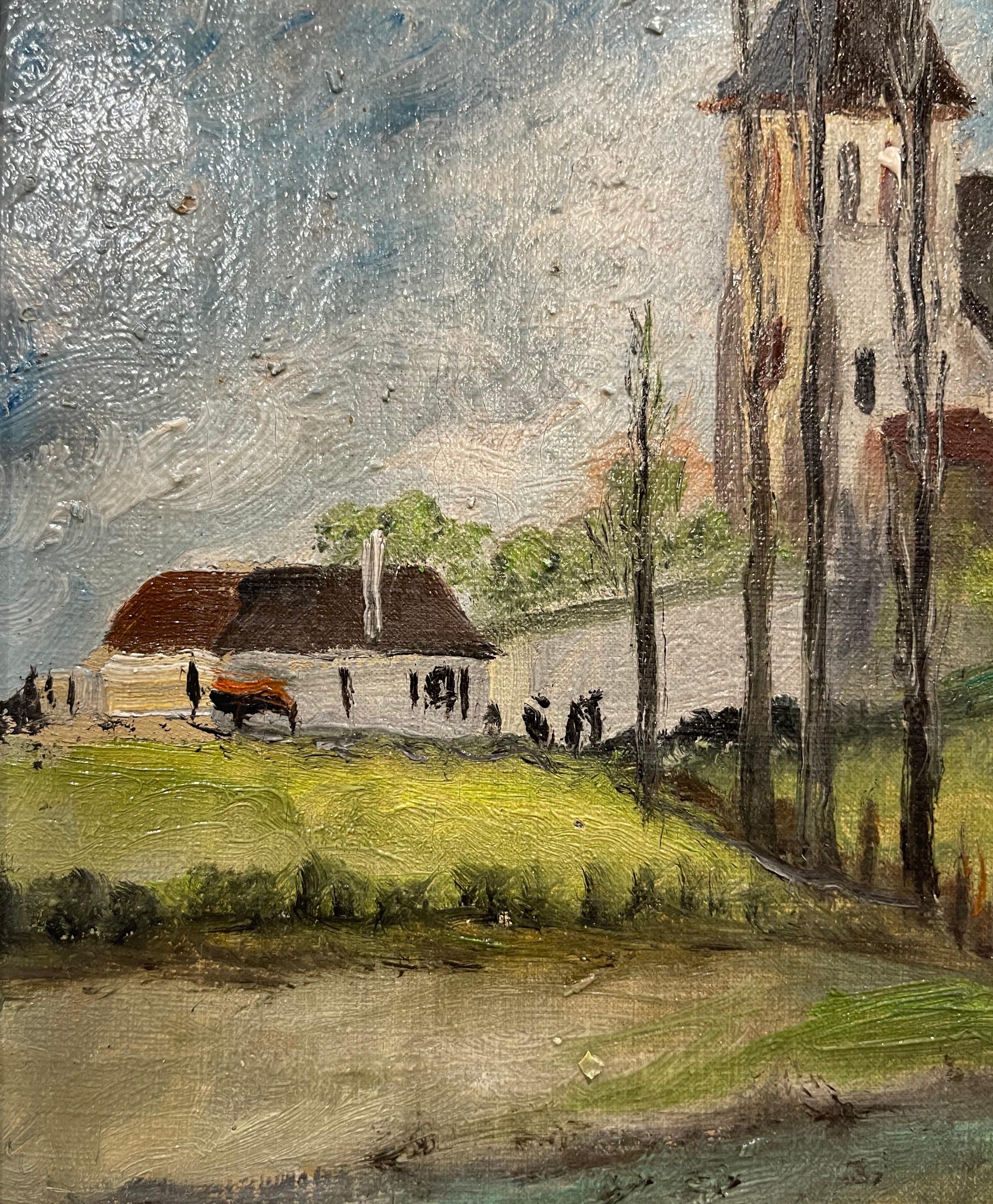 Peinture à l'huile sur toile française du début du XXe siècle signée P. Farge en vente 3