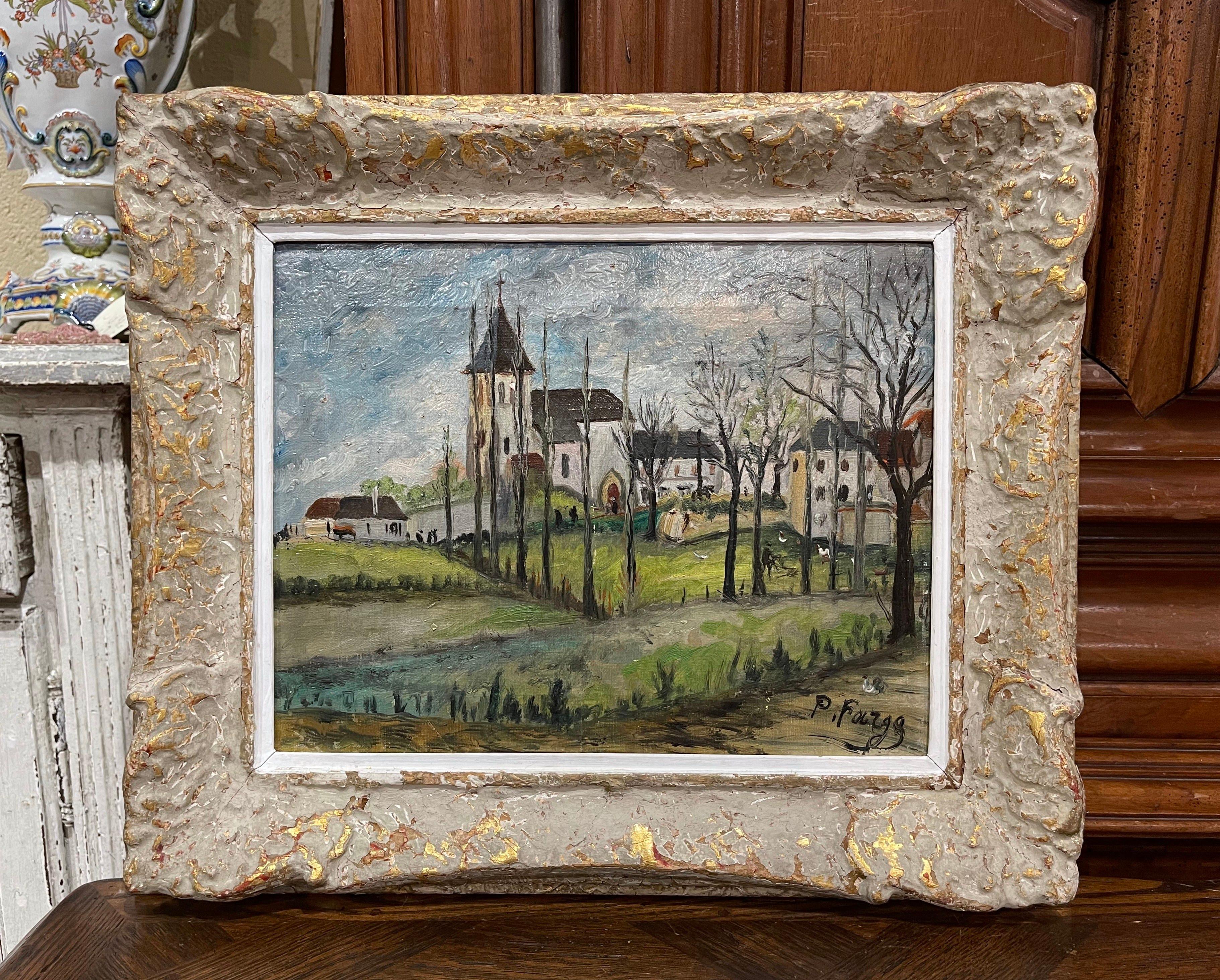 Français Peinture à l'huile sur toile française du début du XXe siècle signée P. Farge en vente