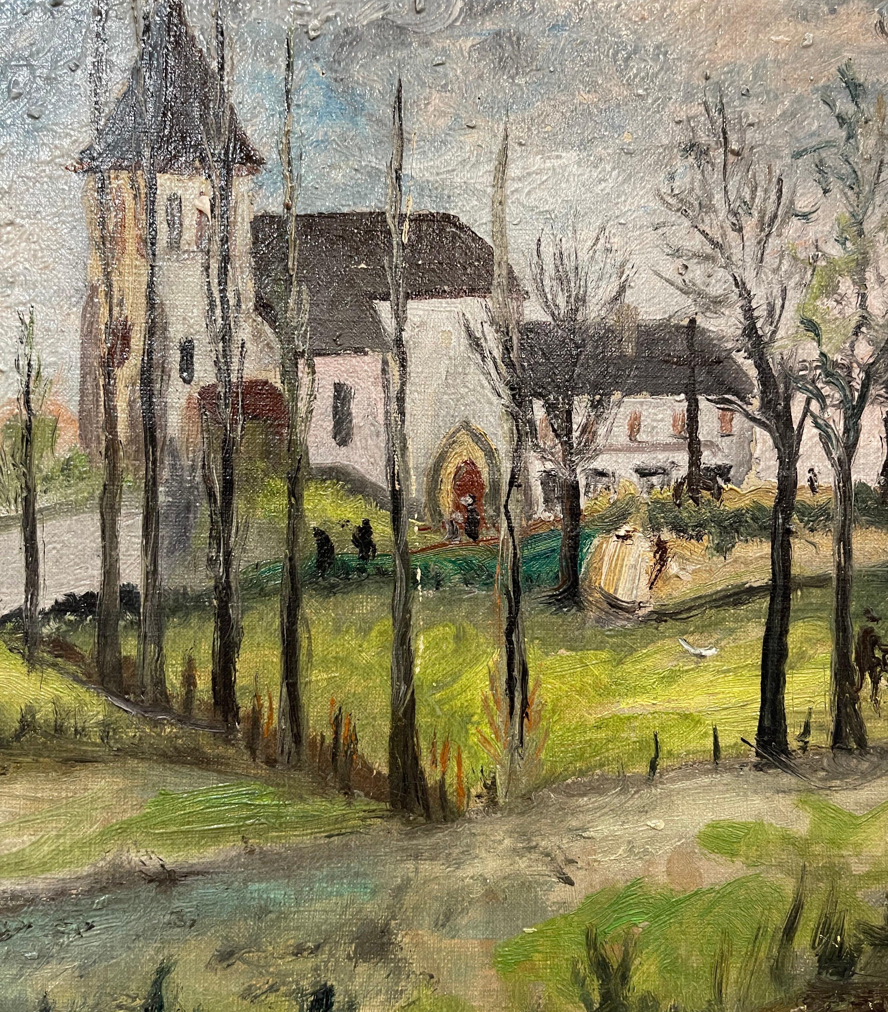 Peinture à l'huile sur toile française du début du XXe siècle signée P. Farge en vente 1