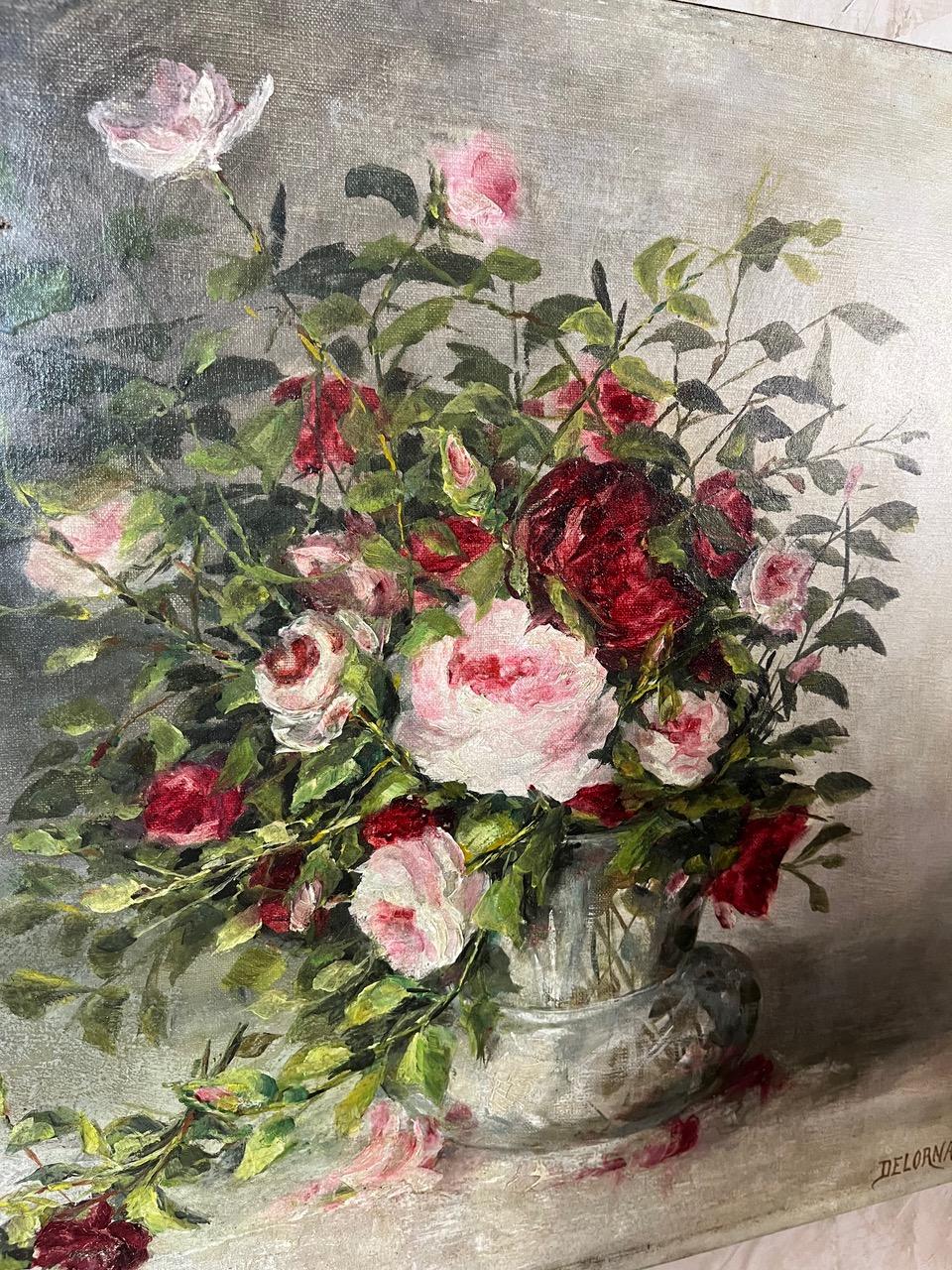 Huile sur toile française du début du 20e siècle signée Delornage, 1906s en vente 2