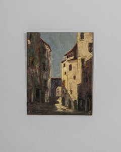 Early 20th Century French Oil on Canvas Townscape, Unframed