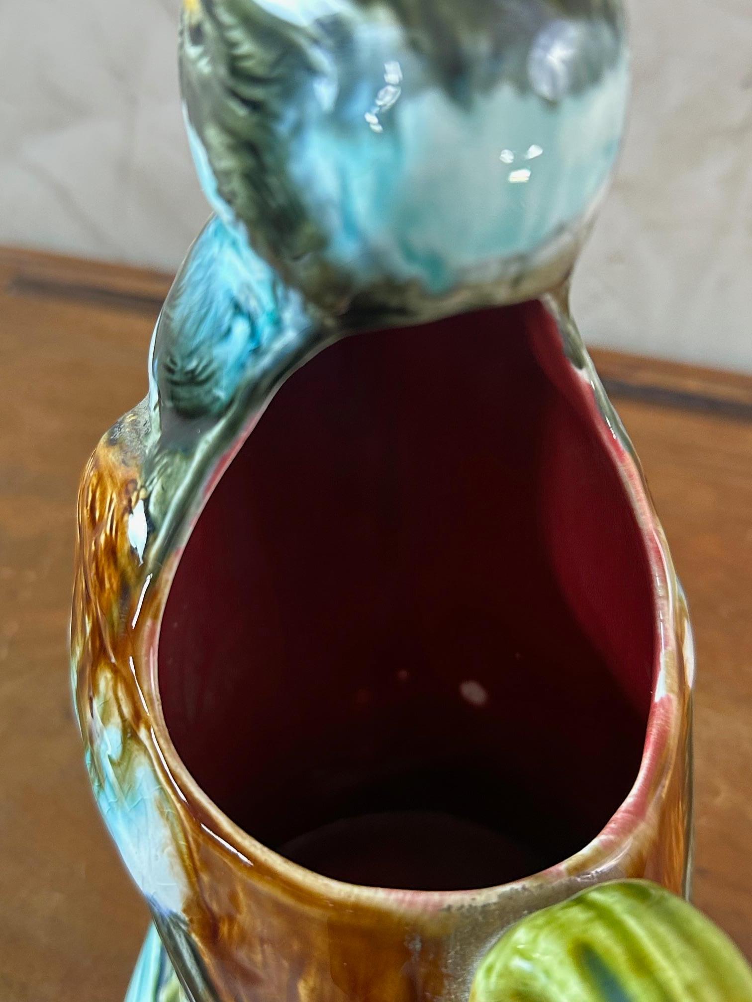 Early 20th century French Onnaing Barbotine Duck Pitcher, 1900s For Sale 3