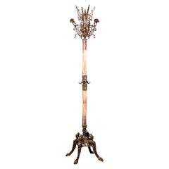 Early 20th Century French Onyx and Gilt Brass Free Standing Hall Tree
