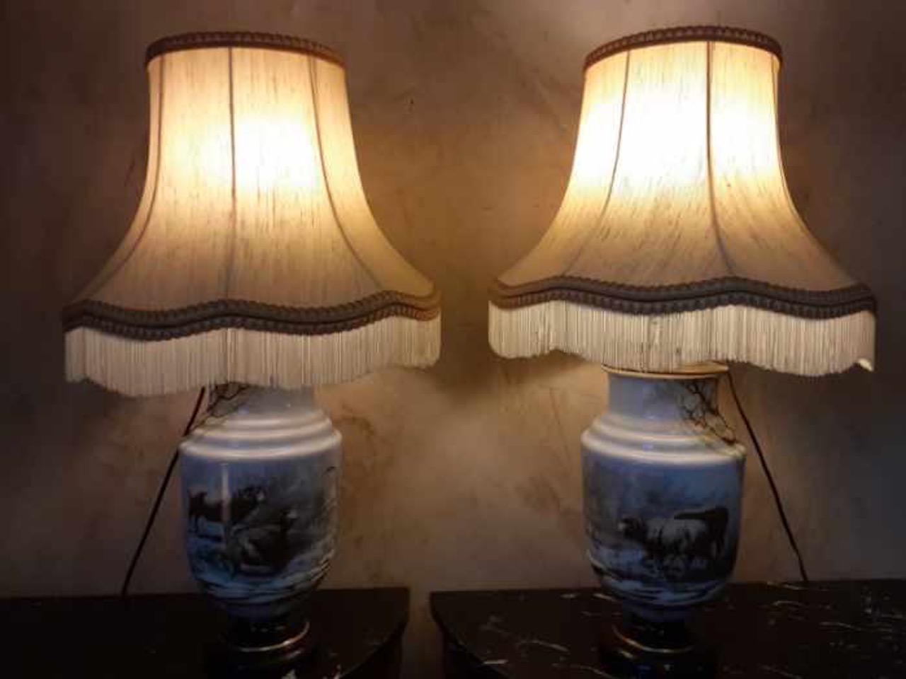 Early 20th Century French Opaline Glass Pair of Table Lamp, 1900s 4