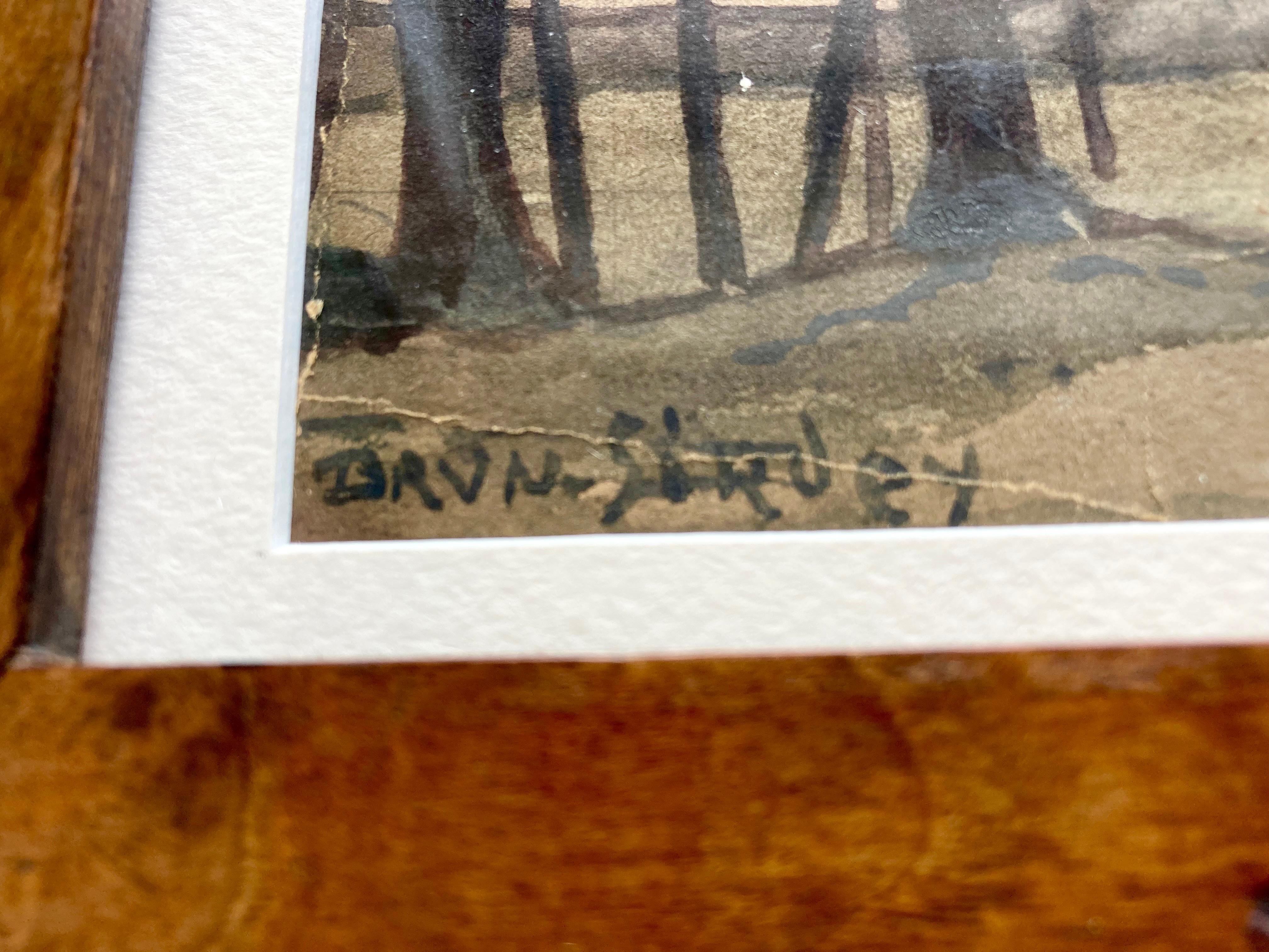 Post-Modern Early 20th Century French Original Painting by Post-Impressionist Brun-Sirdey For Sale