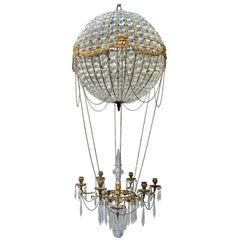 Early 20th Century French Ormolu and Crystal Balloon Chandelier