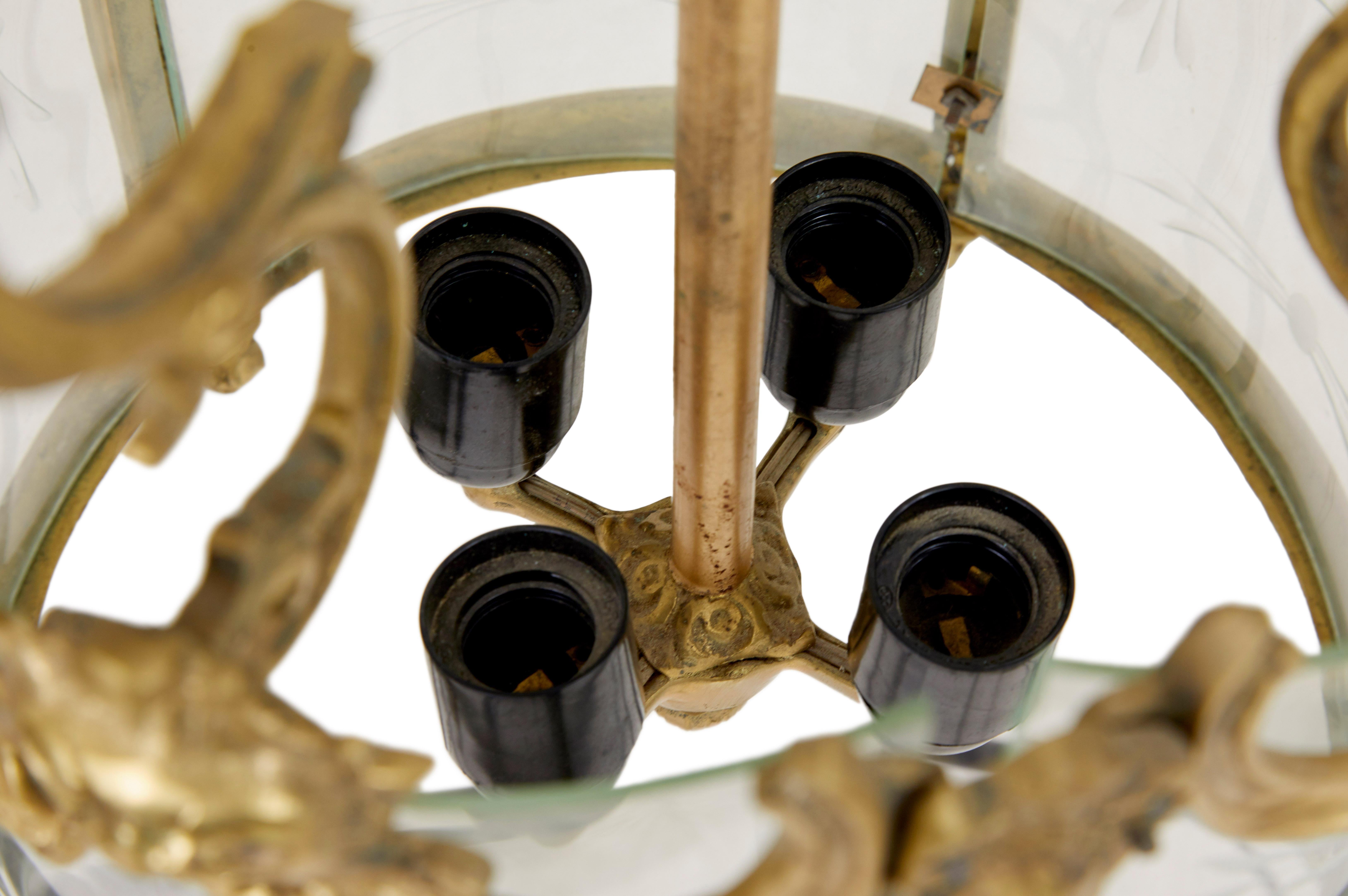 Early 20th century French ormolu lantern In Good Condition In Debenham, Suffolk