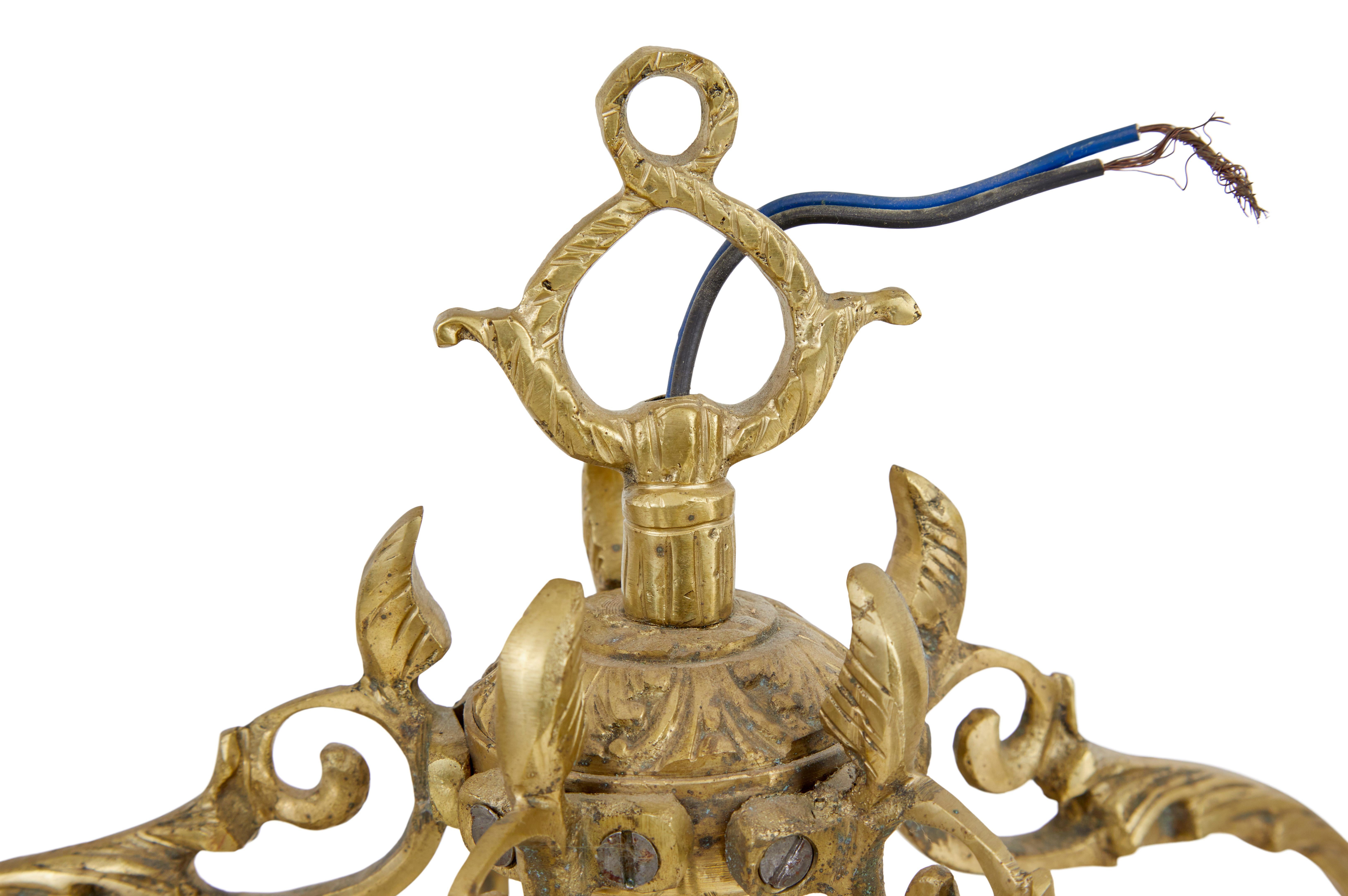 Lanterne française en bronze doré du début du 20e siècle Bon état - En vente à Debenham, Suffolk