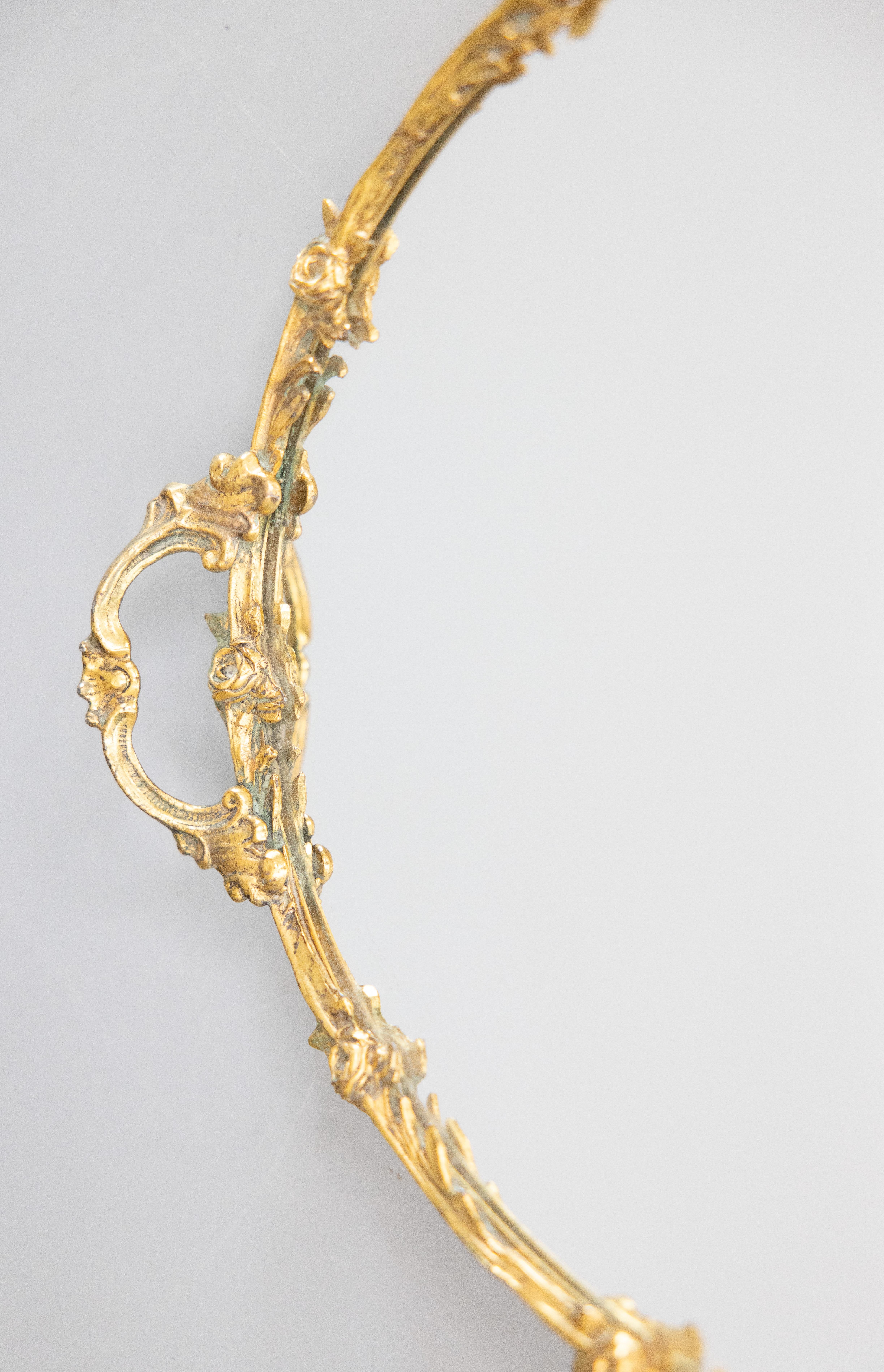 Early 20th Century French Ormolu Mirror Plateau Vanity Tray In Good Condition In Pearland, TX