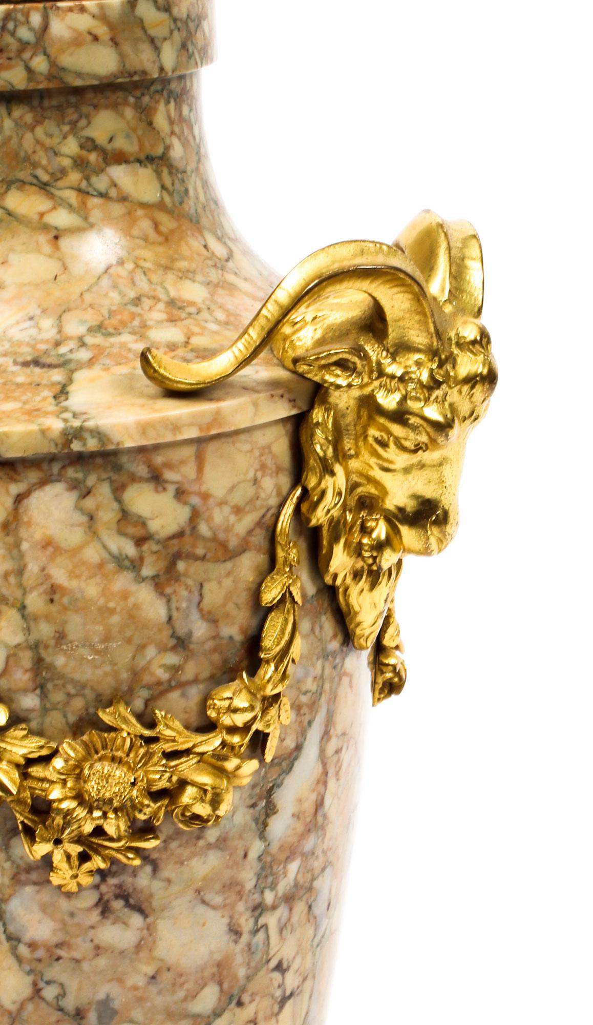 Early 20th Century French Ormolu Mounted Marble Urn Table Lamp 5