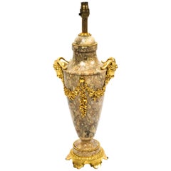 Early 20th Century French Ormolu Mounted Marble Urn Table Lamp