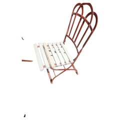 Early 20th Century French Outdoor Bistro Set 4 Chairs & Table All Foldup C1920