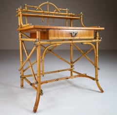 Early 20th Century French Painted Bamboo Desk