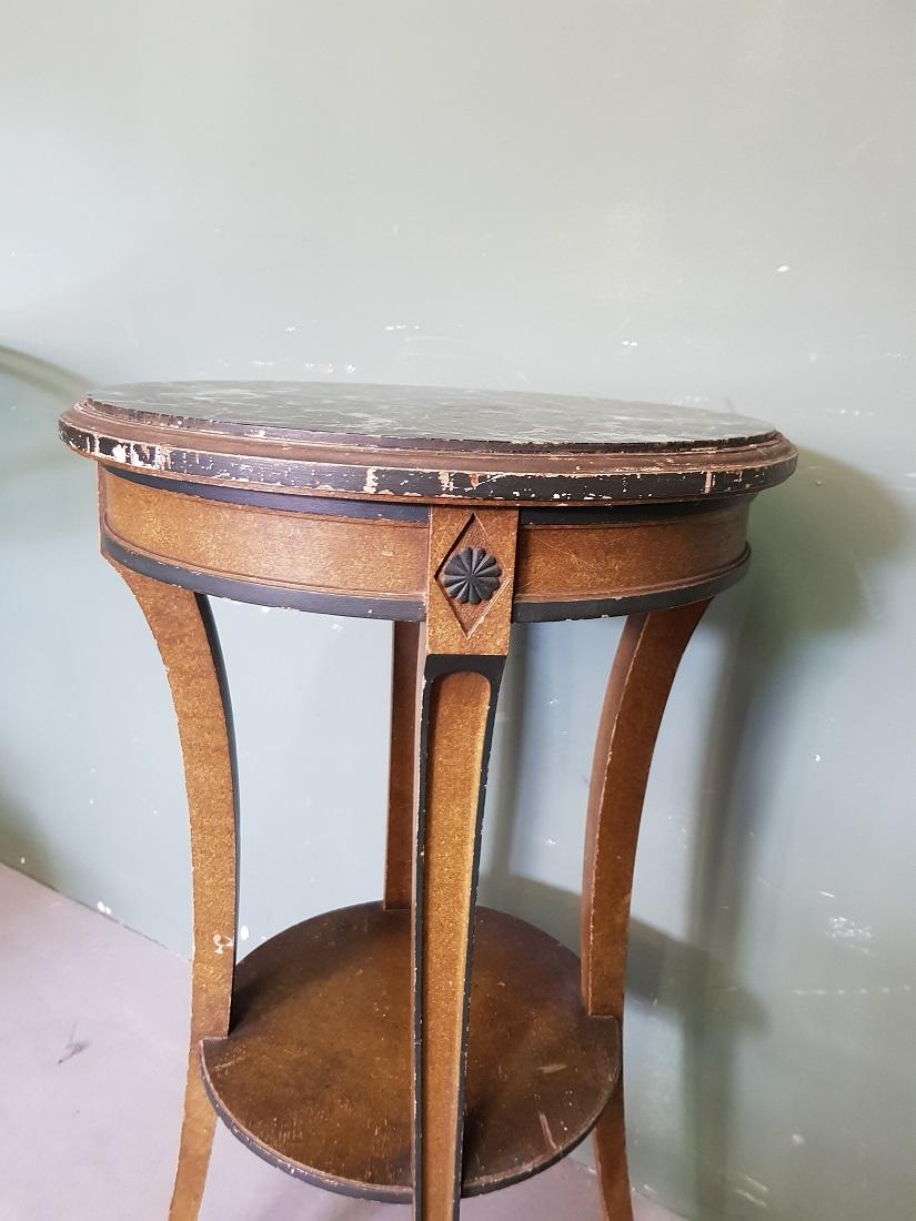 Early 20th Century French Painted Directoire Style Gueridon with Marble Top For Sale 3