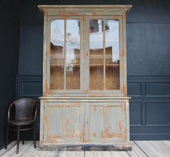 Early 20th Century French Painted Display Cabinet or Bookcase