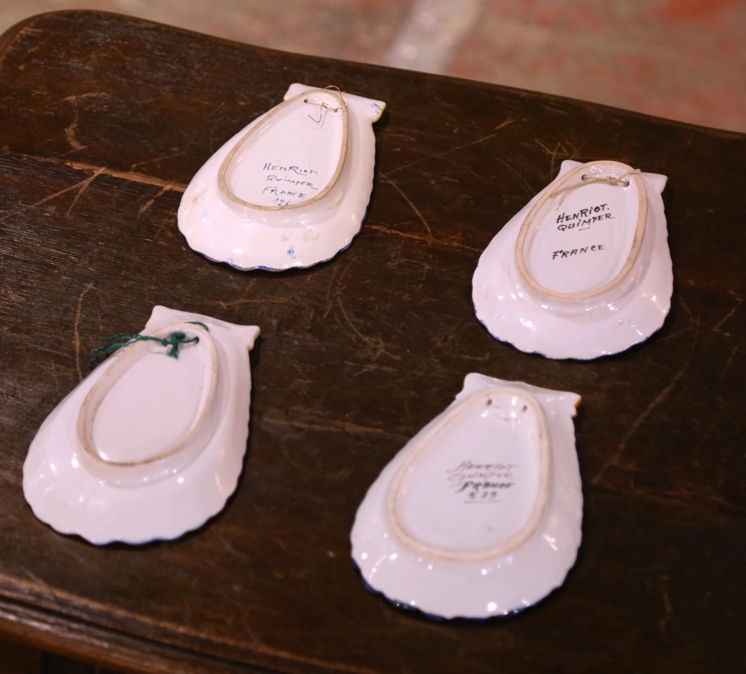 Juego de 4 Platos de loza pintada Henriot Quimper, franceses de principios del siglo XX en venta 2