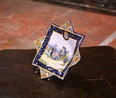 Early 20th Century French Painted Faience Wall Platter Signed Henriot Quimper