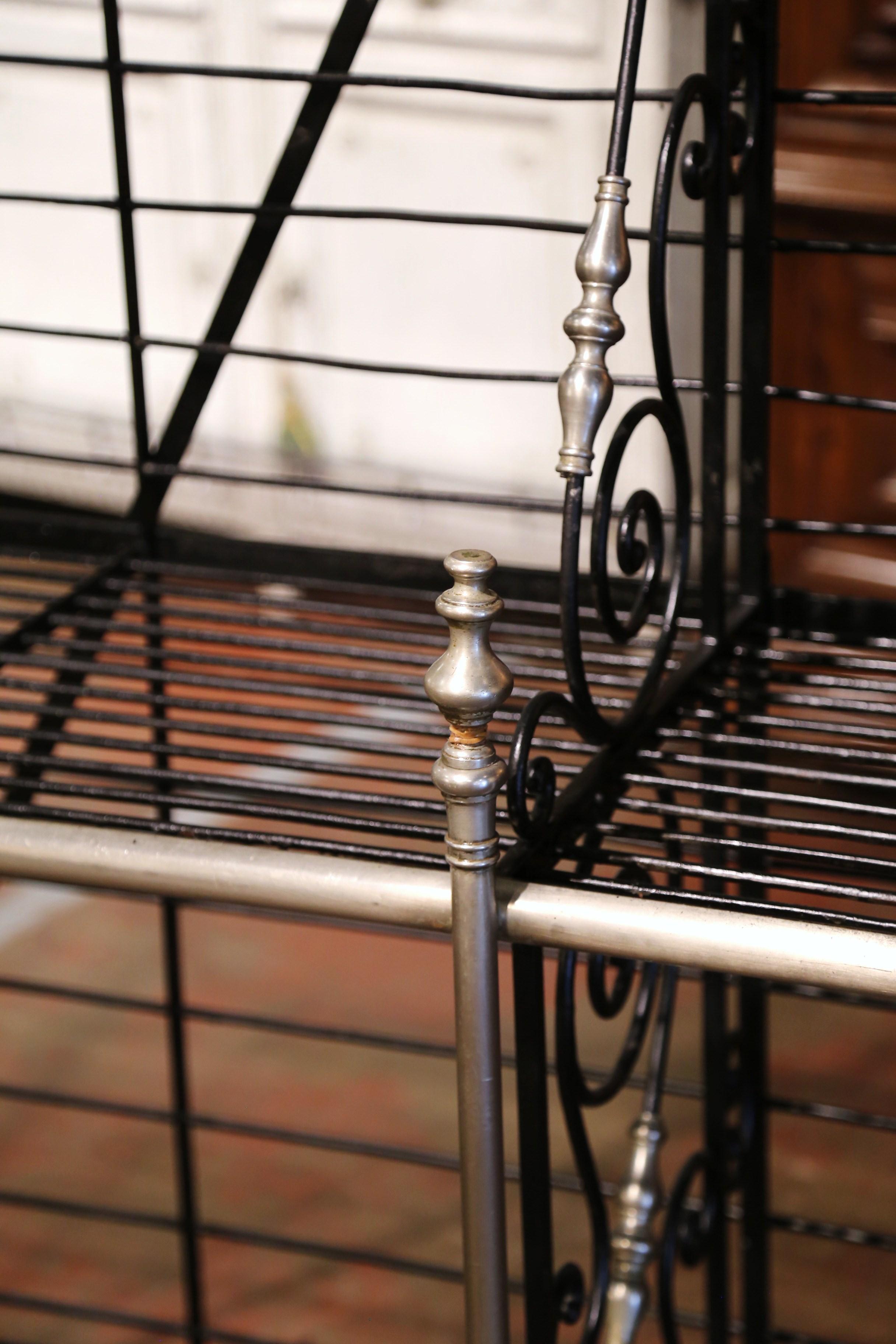 Early 20th Century French Painted Iron and Brass Baker's Rack 7