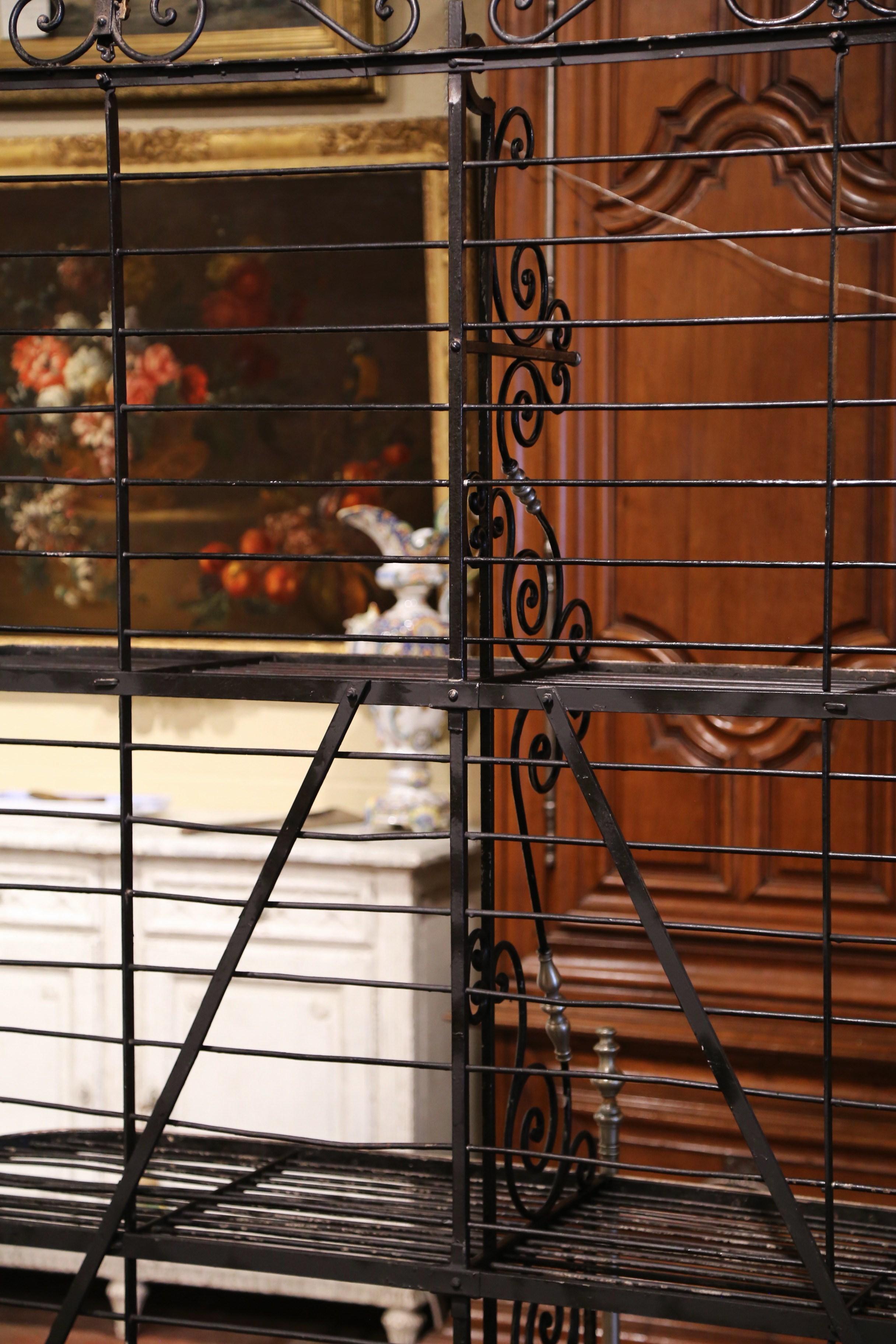 Early 20th Century French Painted Iron and Brass Baker's Rack 9