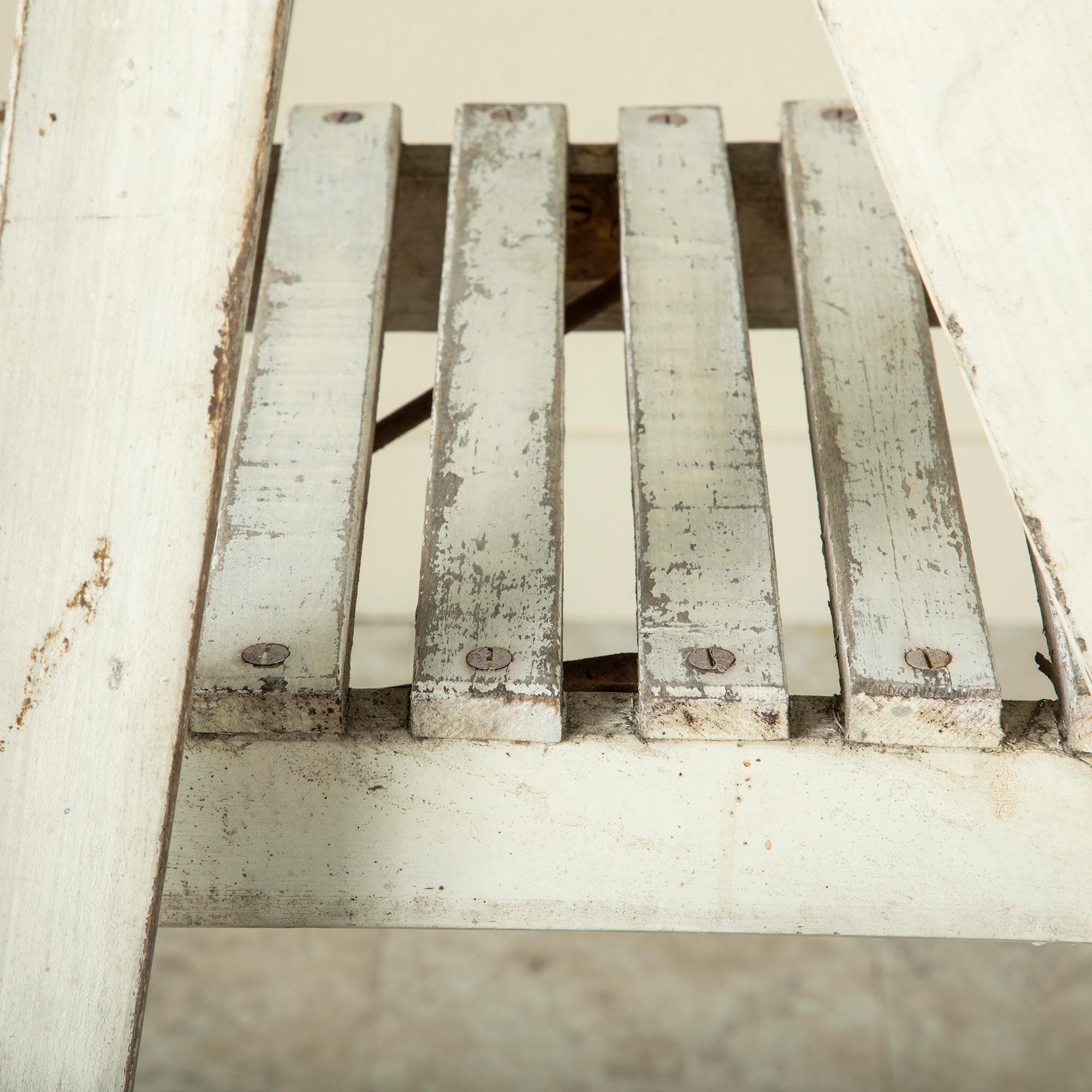 Early 20th Century French Painted Library Ladder with Platform 3