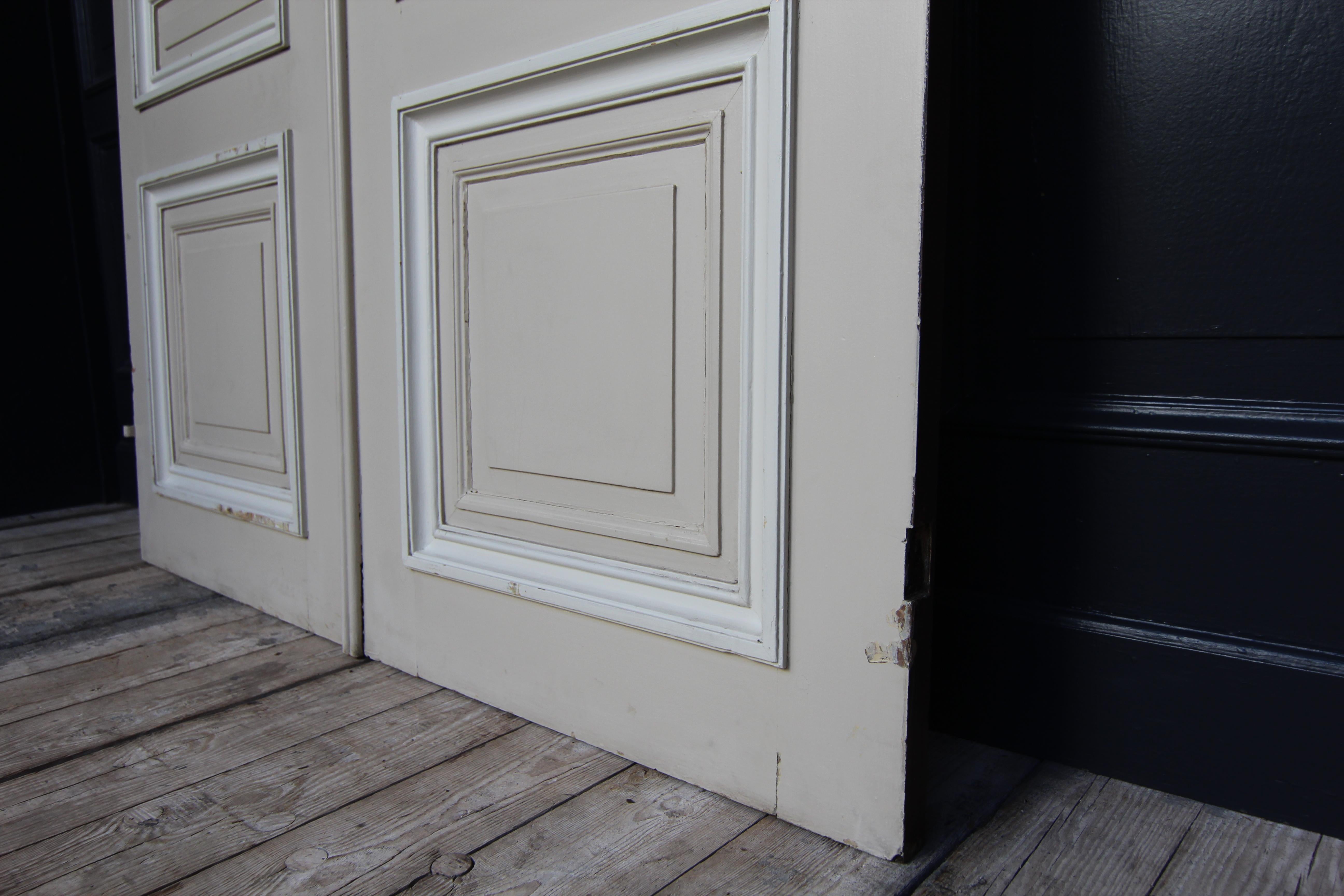 Early 20th Century French Painted Oak Double Door For Sale 8