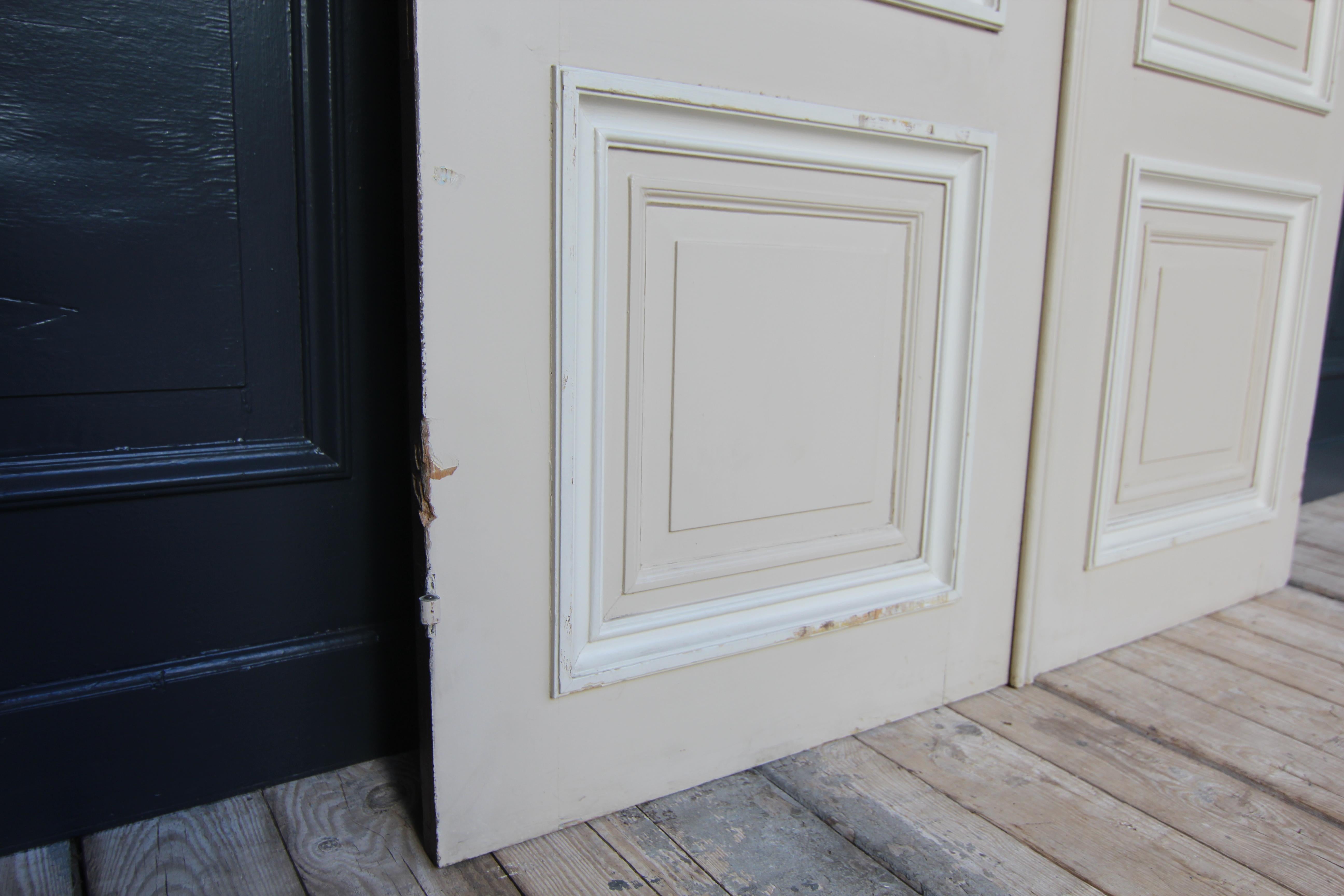 Early 20th Century French Painted Oak Double Door For Sale 9