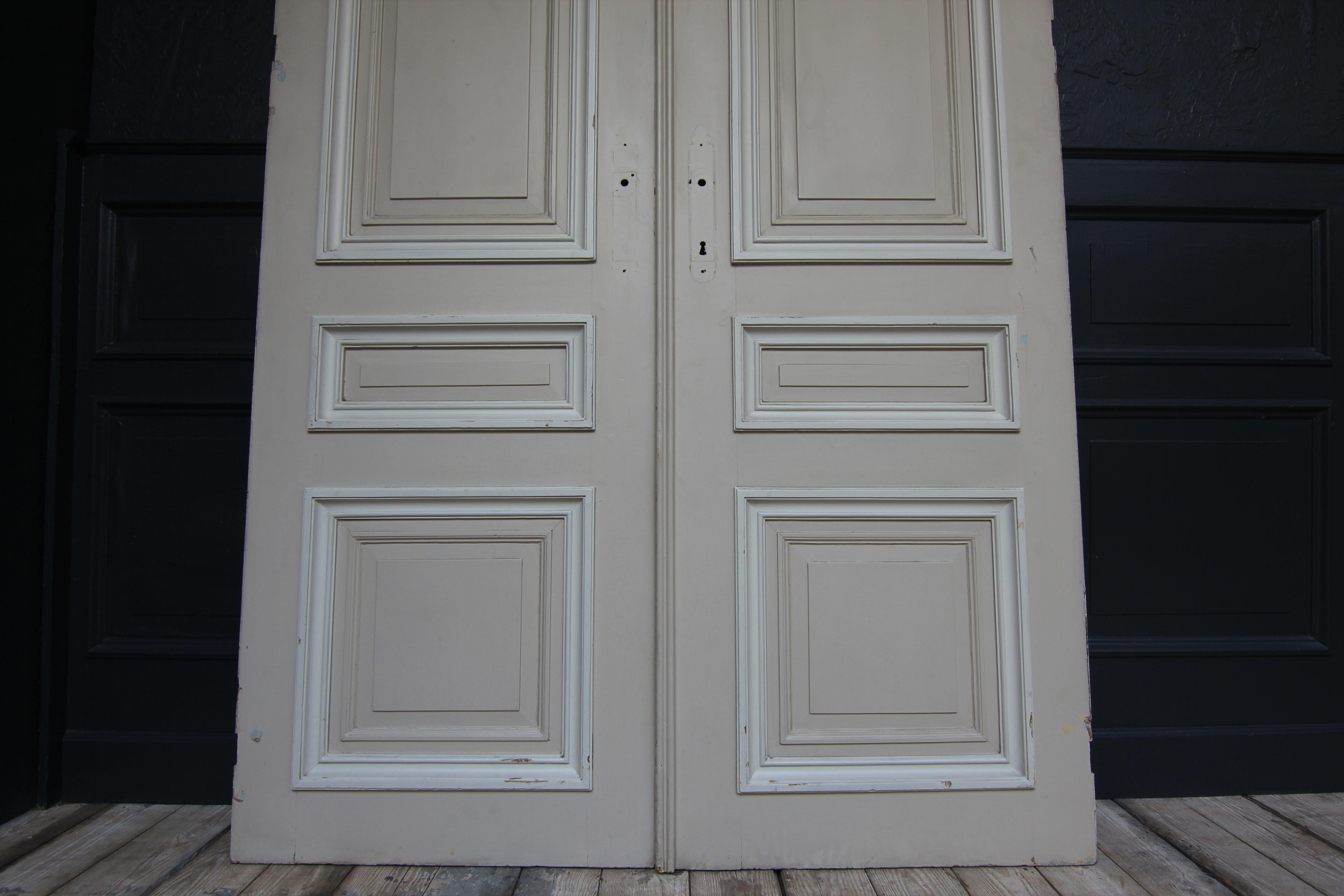 Porta a due battenti in rovere dipinto francese dei primi del Novecento in vendita 8