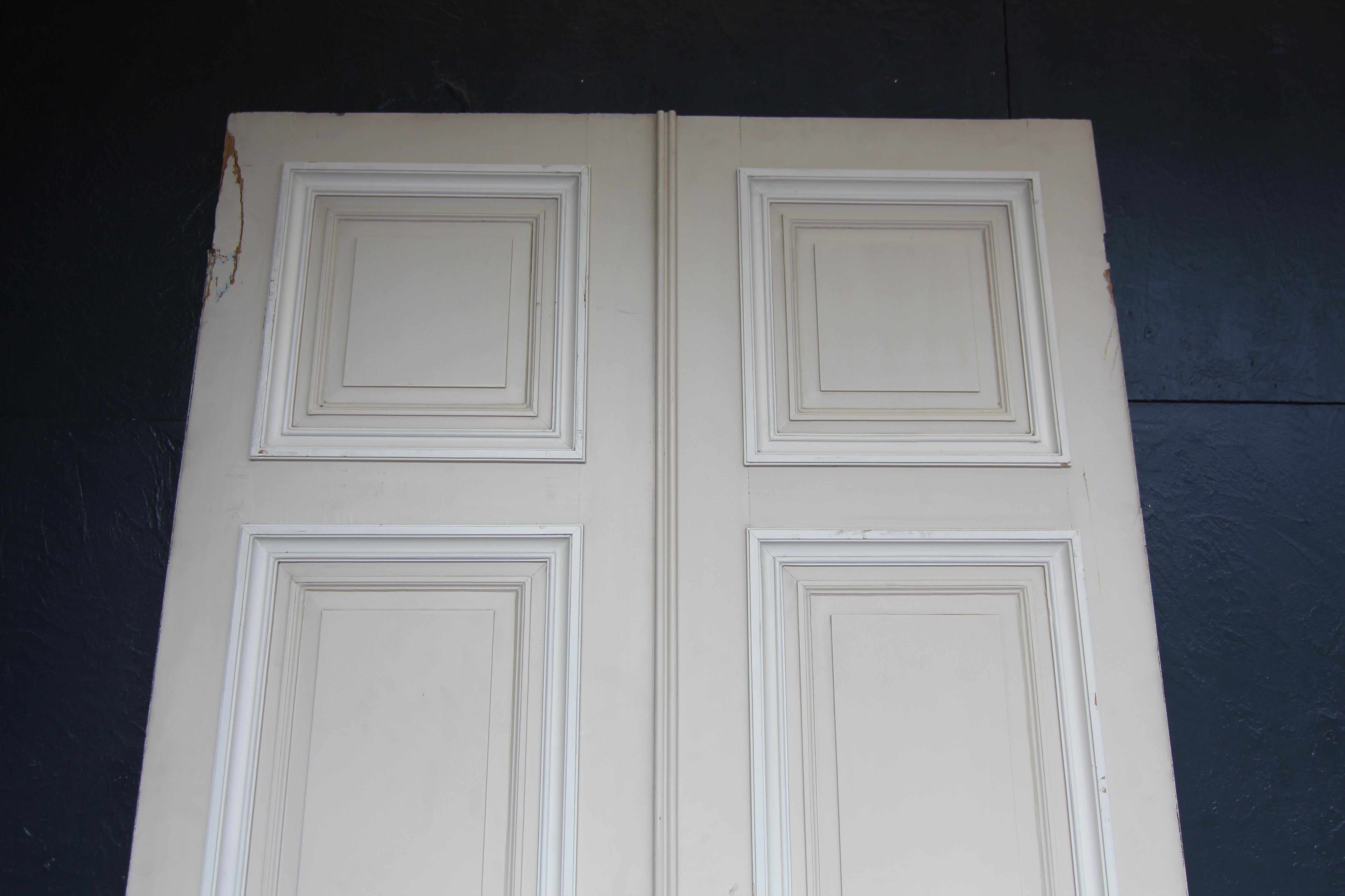 Early 20th Century French Painted Oak Double Door For Sale 12