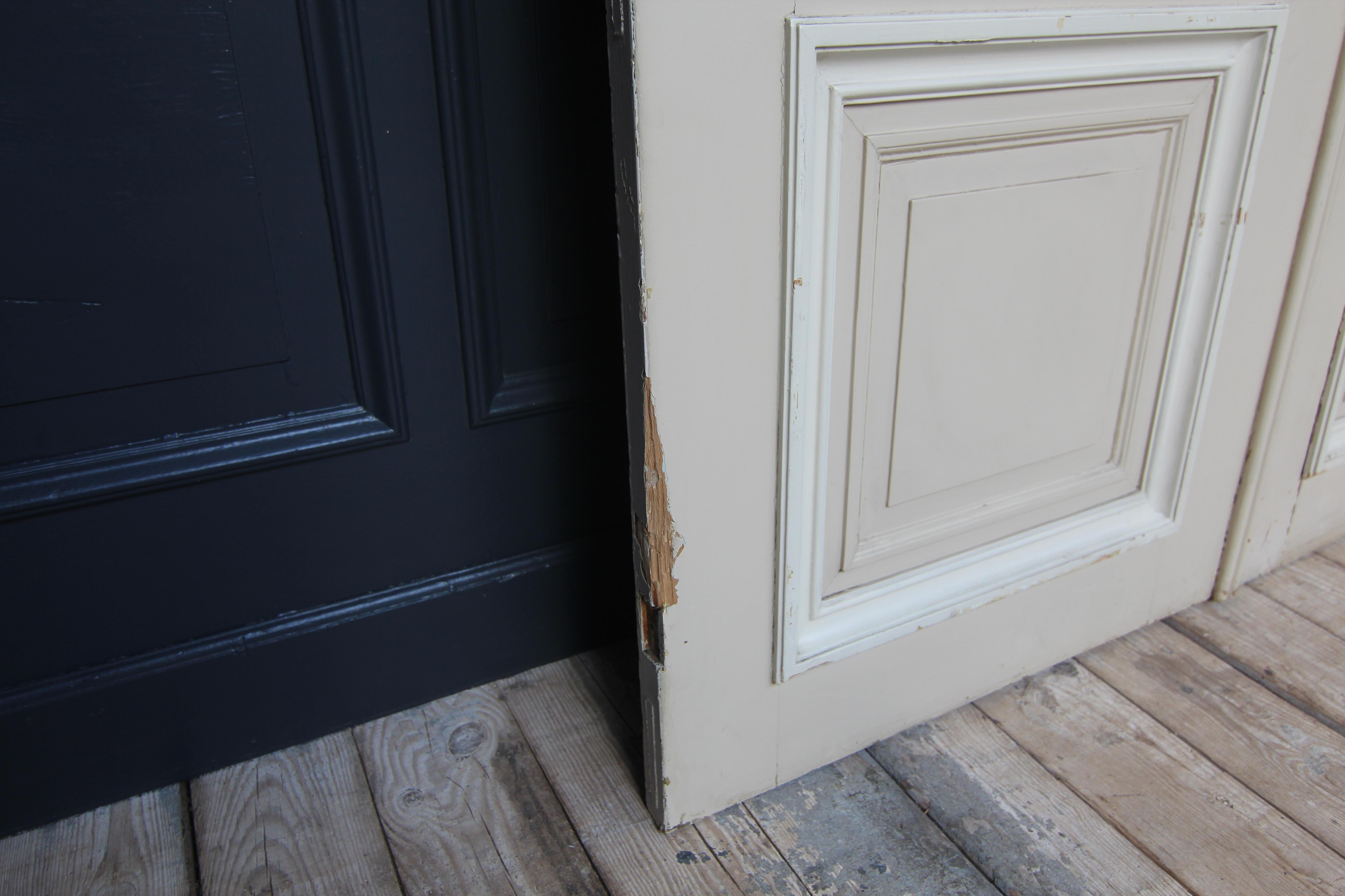 Early 20th Century French Painted Oak Double Door For Sale 14