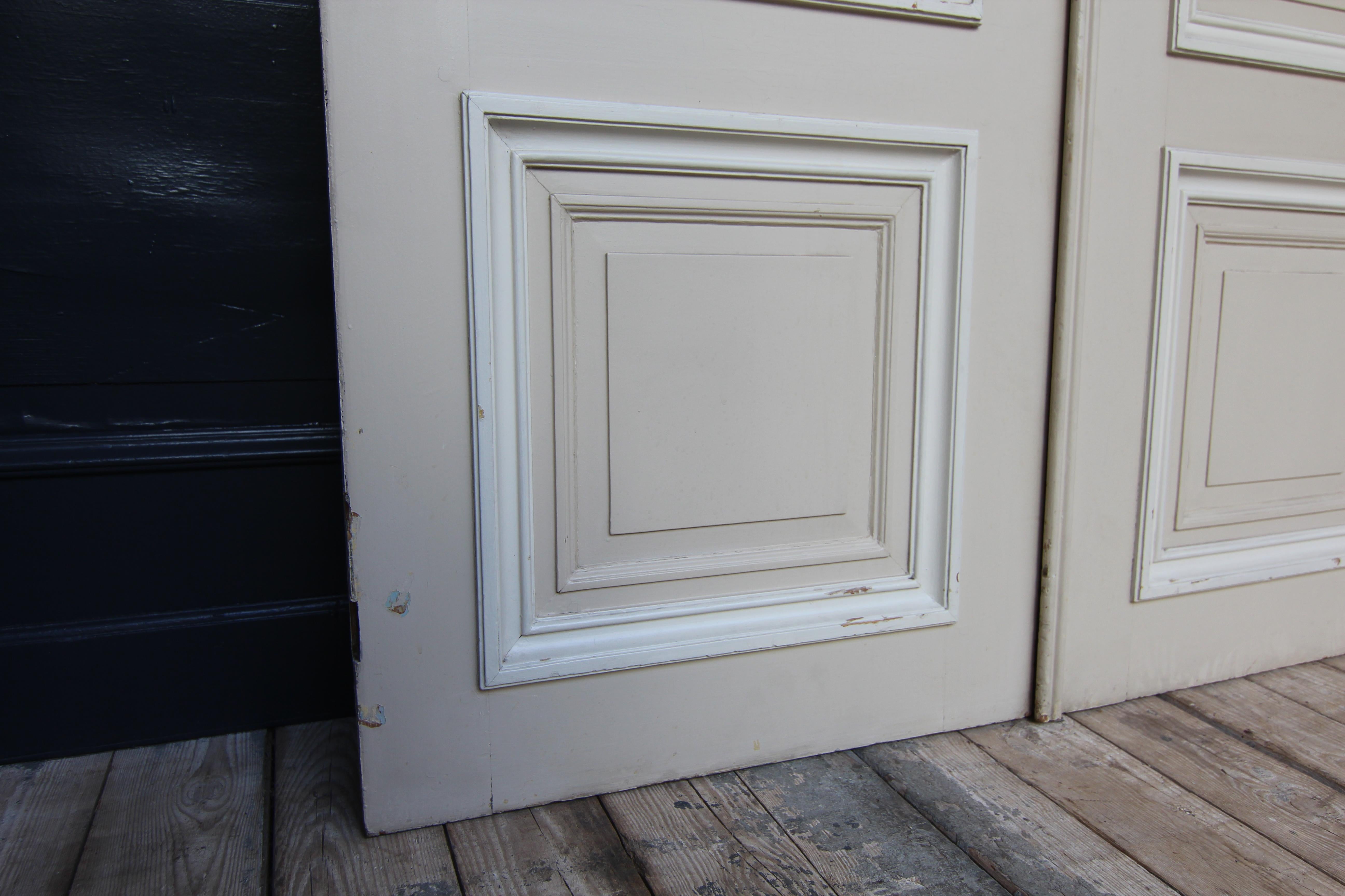 Early 20th Century French Painted Oak Double Door For Sale 15