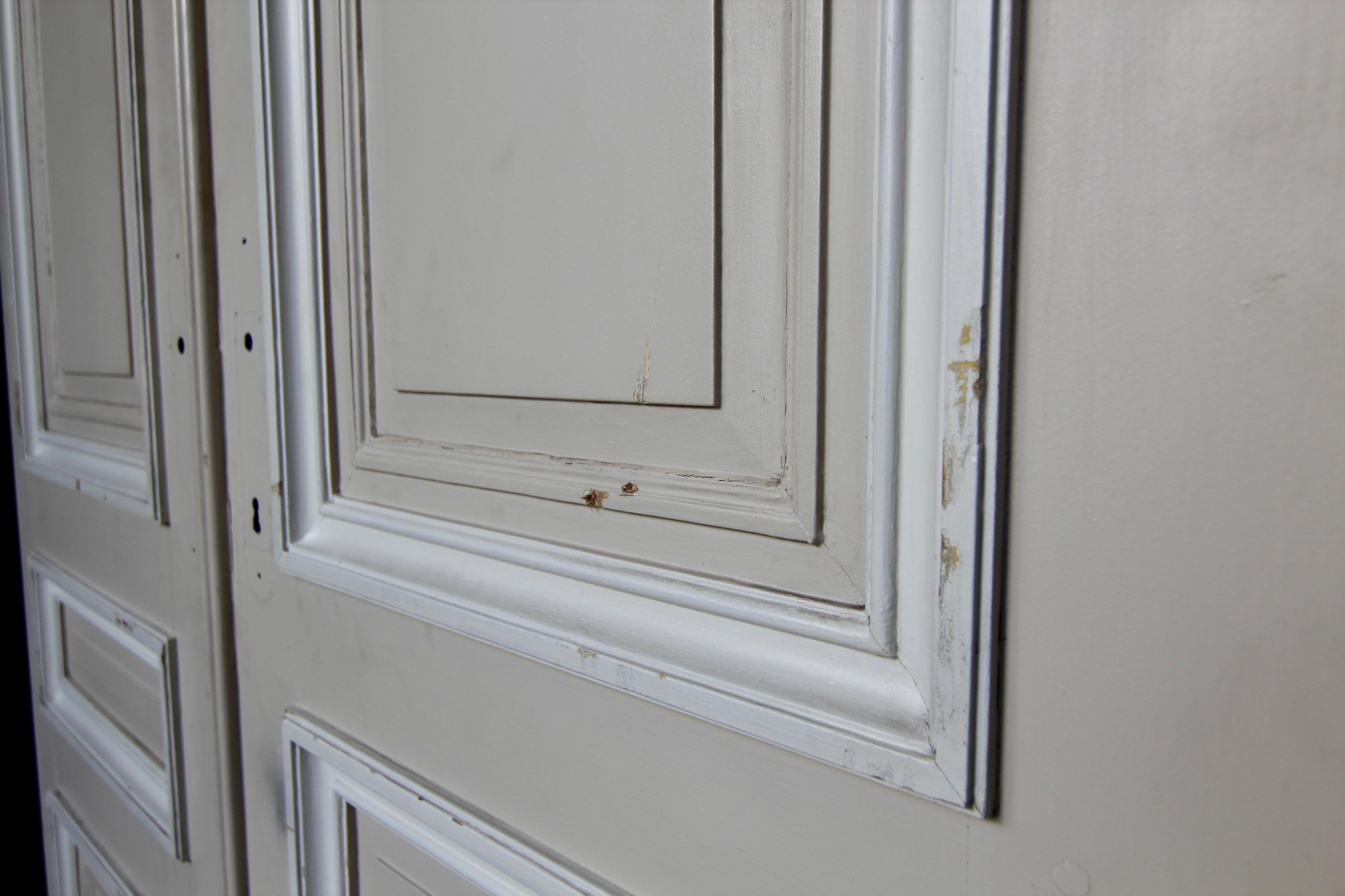 Early 20th Century French Painted Oak Double Door For Sale 6