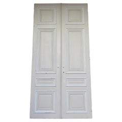Used Early 20th Century French Painted Oak Double Door