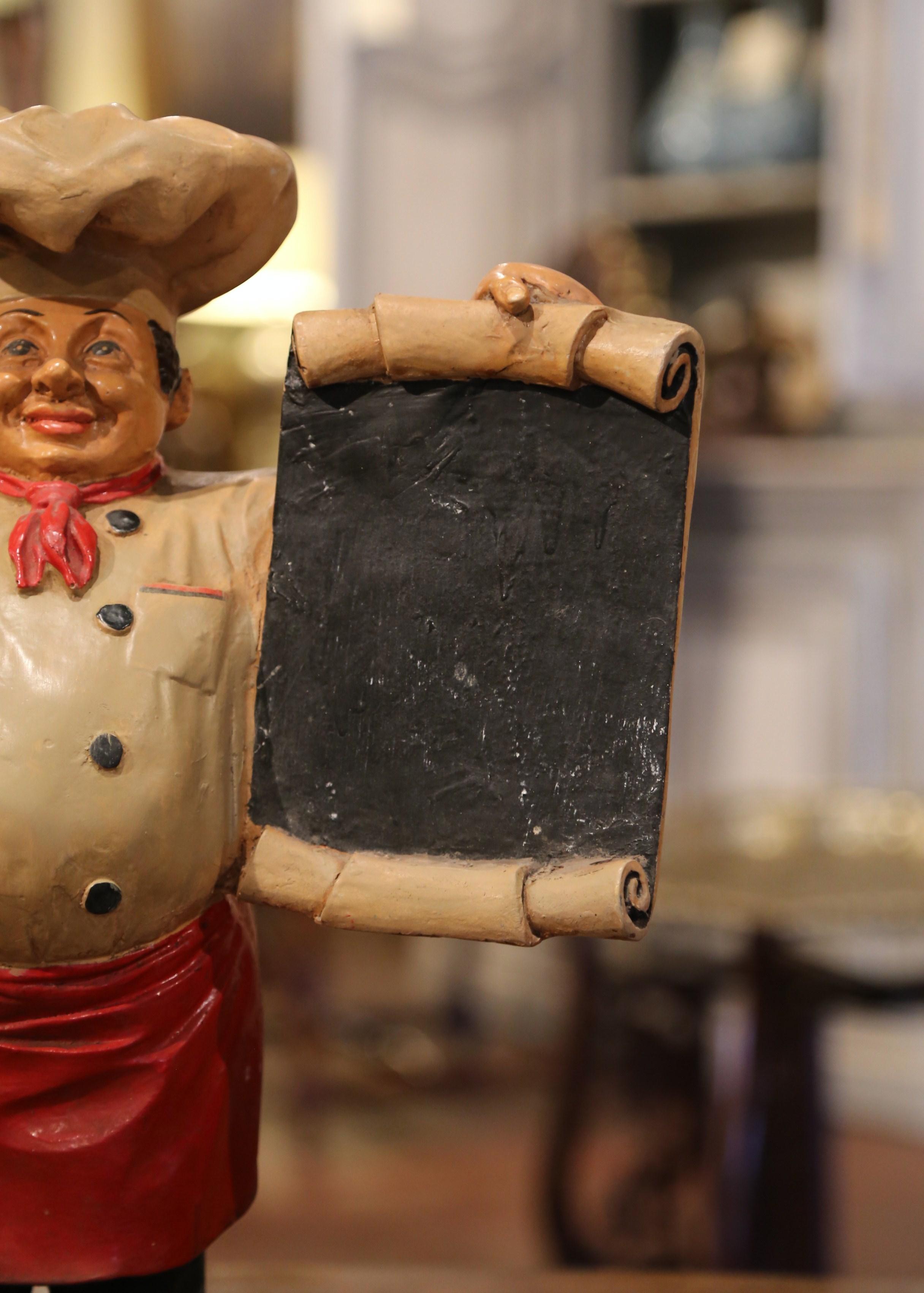 Early 20th Century French Painted Paper Mâché Restaurant Chef Sculpture 2
