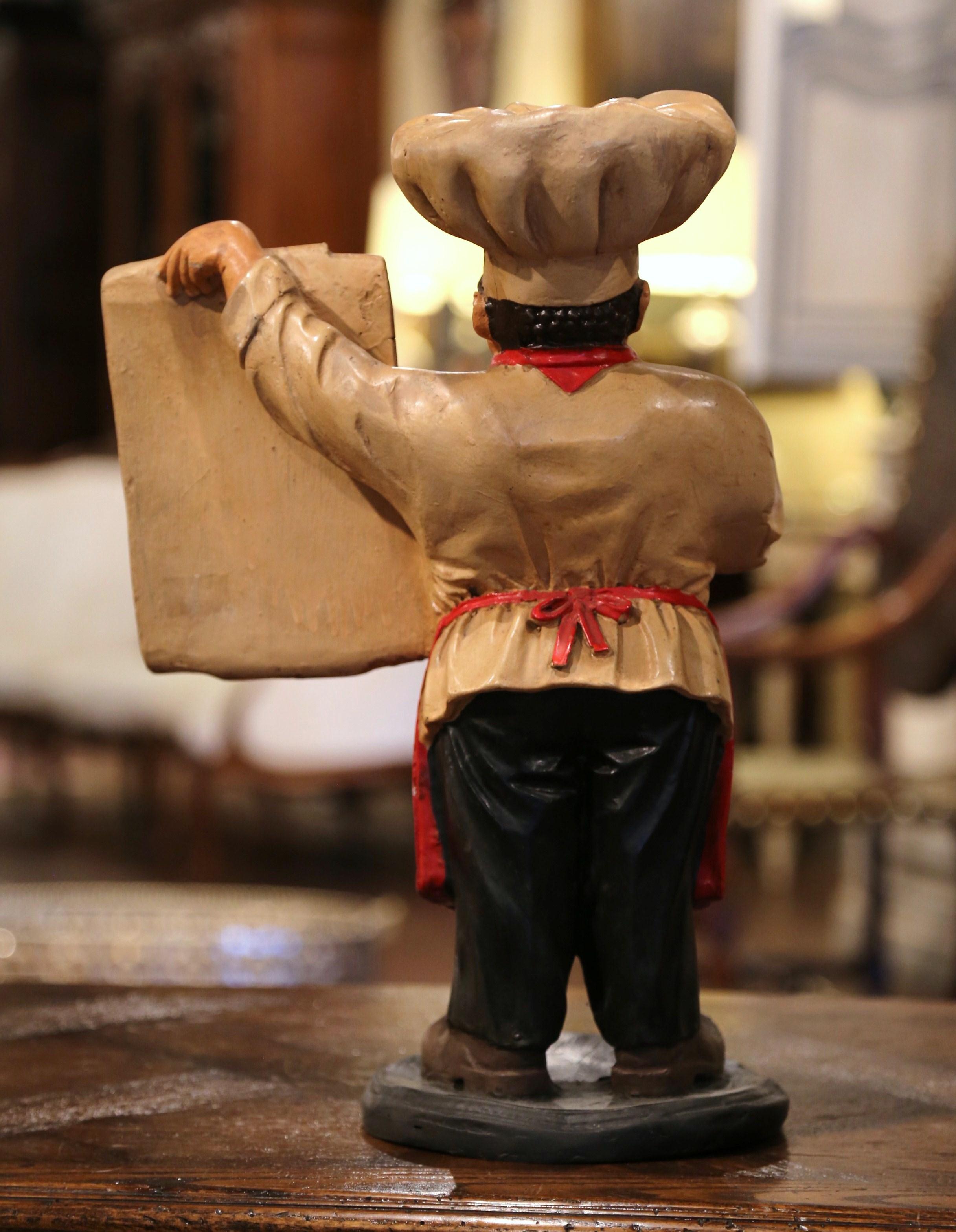 Early 20th Century French Painted Paper Mâché Restaurant Chef Sculpture 4