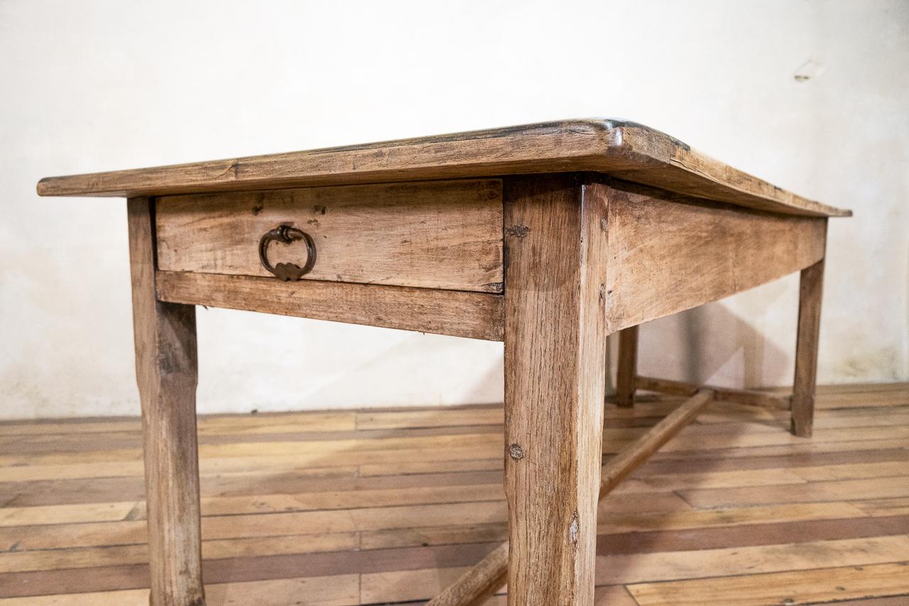 19th Century French Fruitwood Painted Farmhouse Table 6