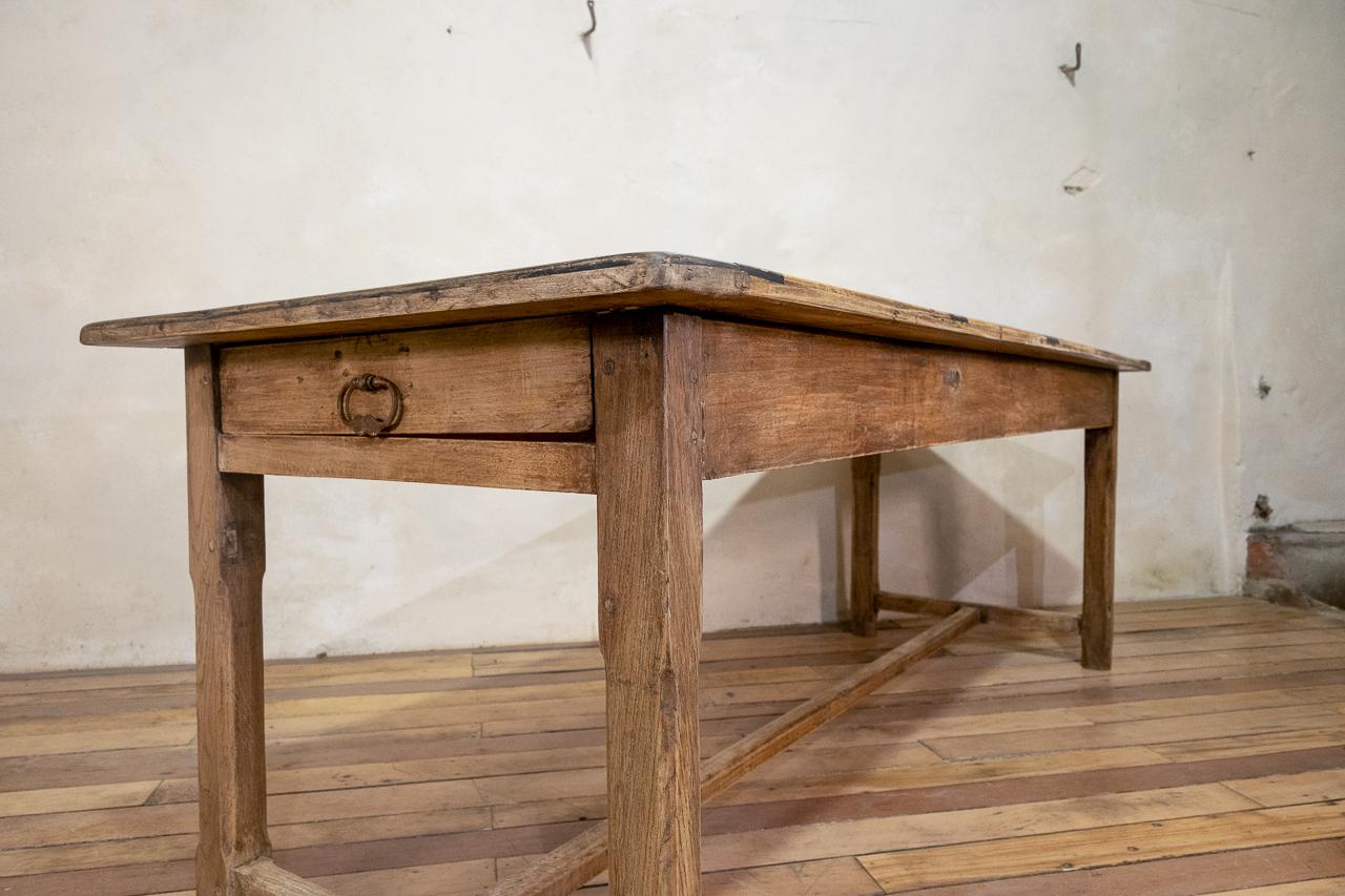 20th Century 19th Century French Fruitwood Painted Farmhouse Table