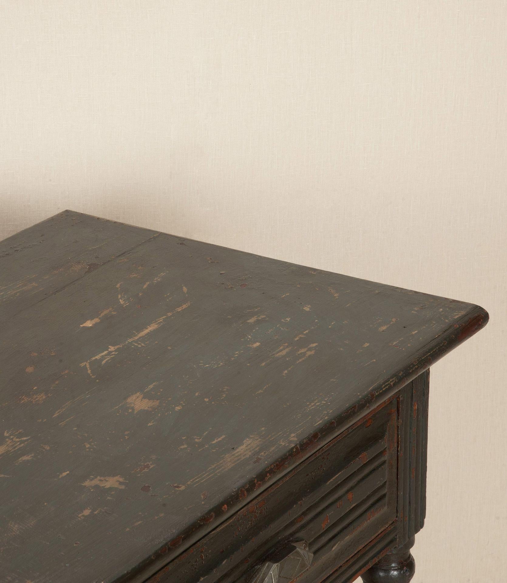 Early 20th Century French Painted Three Drawer Serving Table For Sale 1