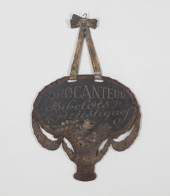 Early 20th Century French Painted Tôle Trade Sign for a Brocanteur