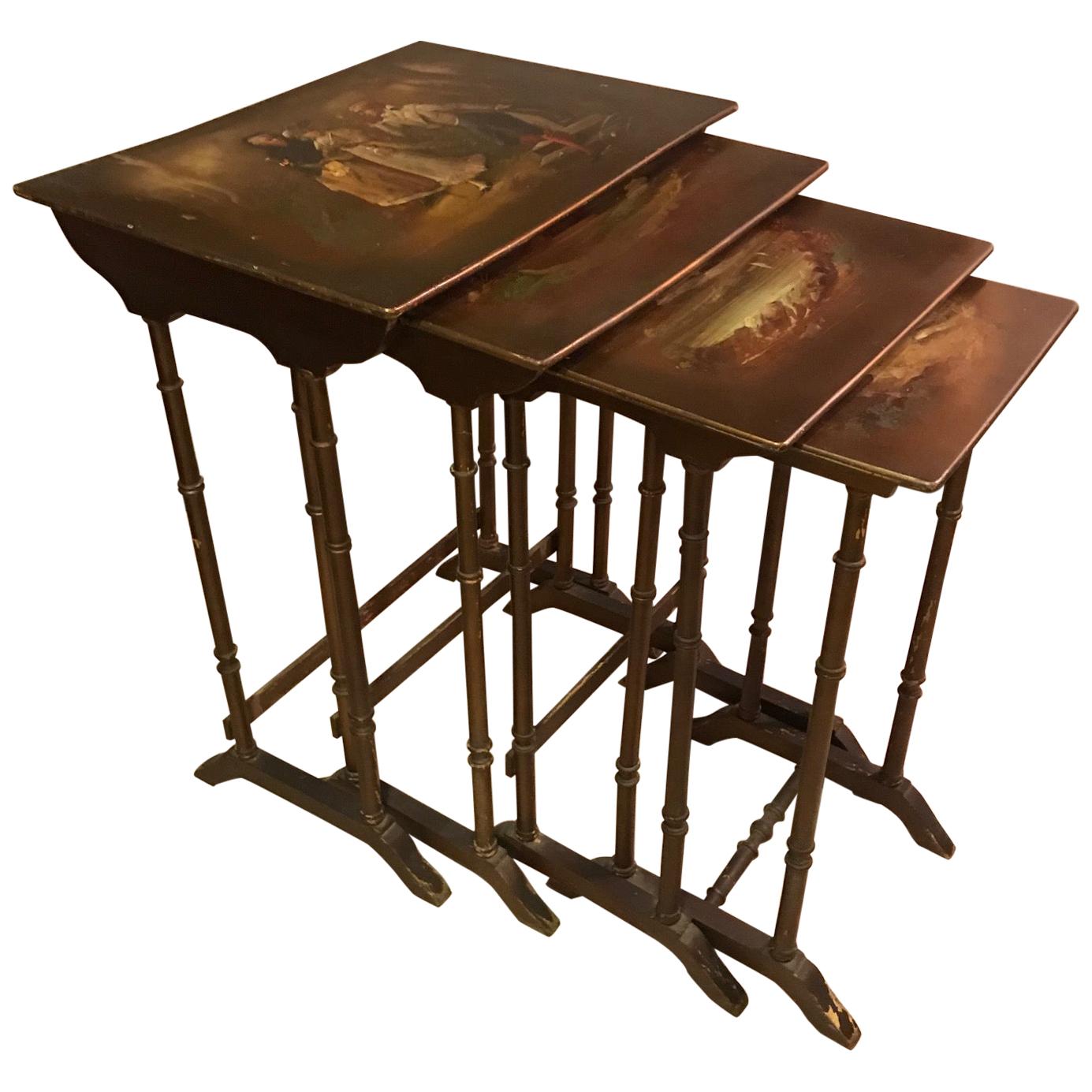 Early 20th Century French Painting Nesting Tables, 1900s