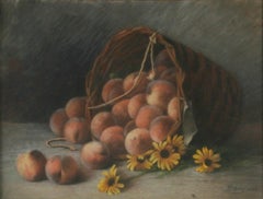 Peinture française du début du 20e siècle, couleur pastel sur papier par H. Bossy, 1905