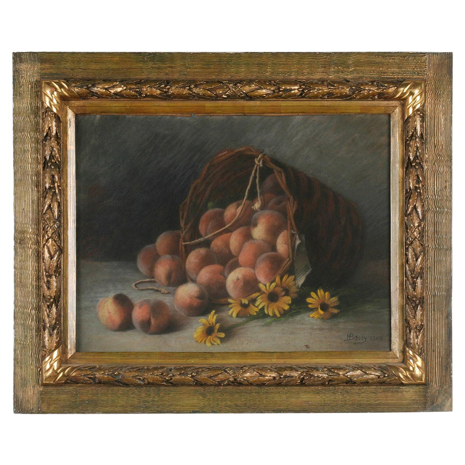 Early 20th Century French Painting Pastel-Color on Paper by H. Bossy, 1905 For Sale