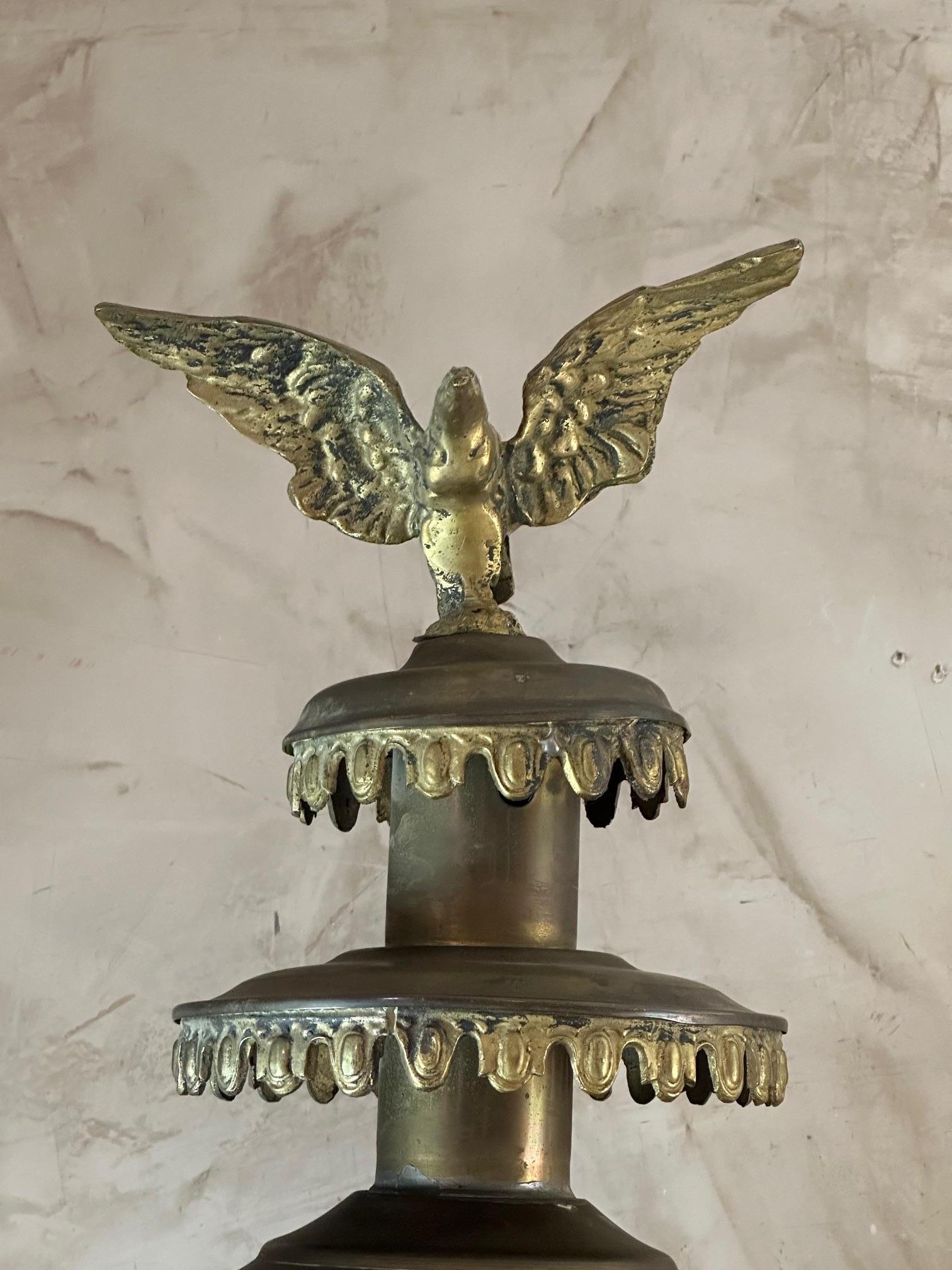 Early 20th century French Pair of Brass and Glass Coach Lanterns 6
