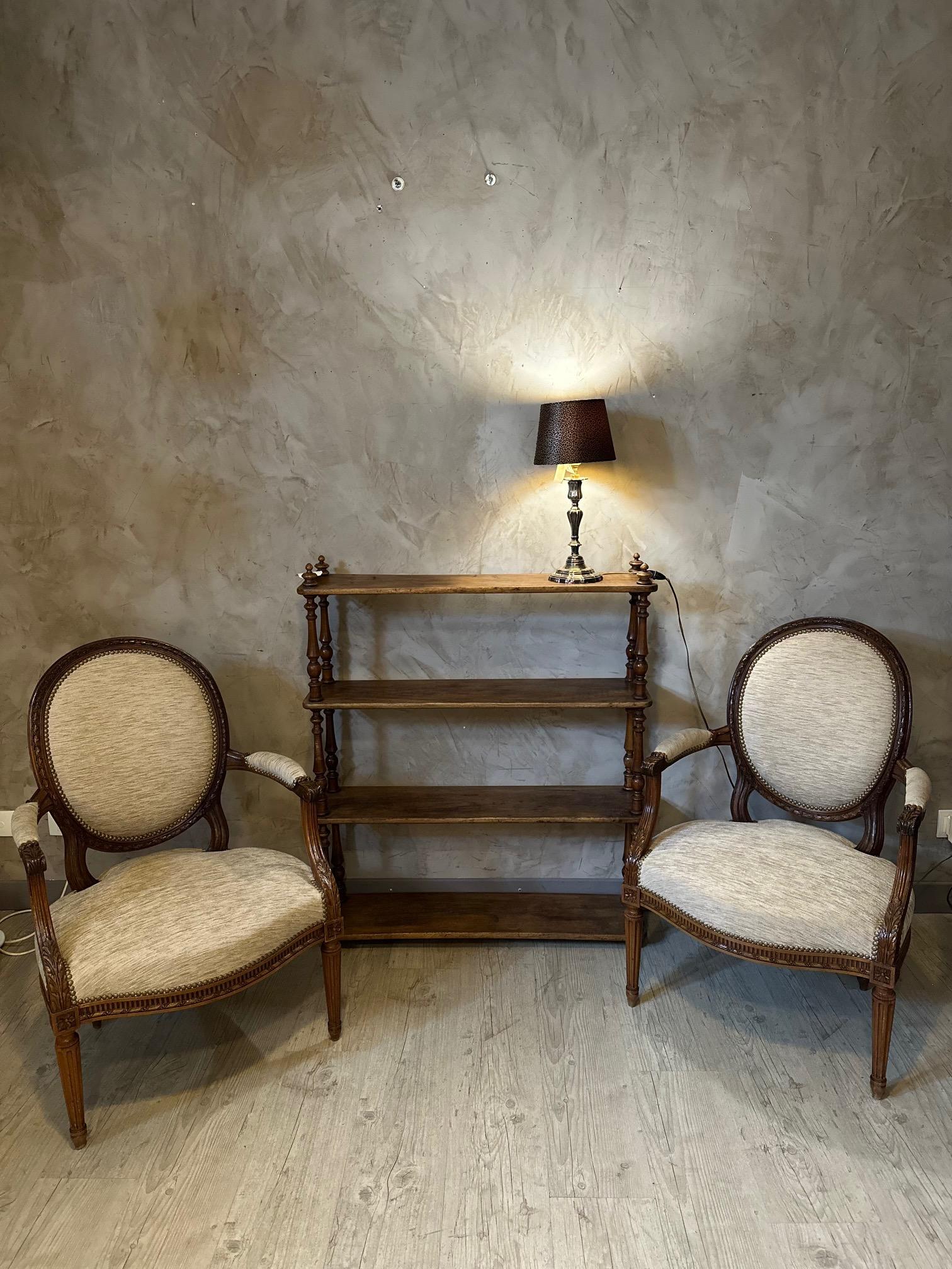 Early 20th century French Pair of Louis XVI Style Armchair, 1900s For Sale 7