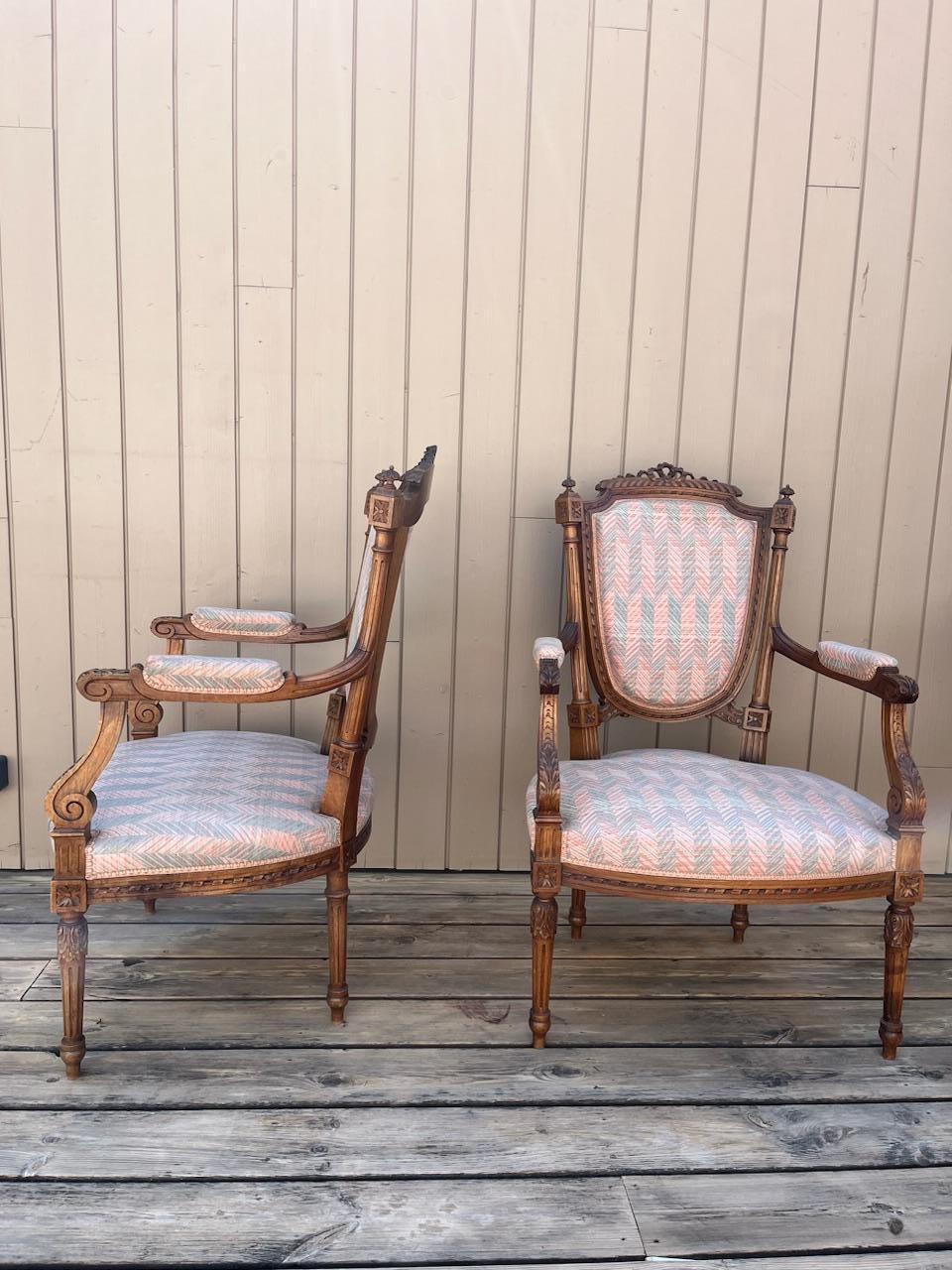 Pareja de sillones franceses de principios del siglo XX, estilo Luis XVI, años 20 en venta 5