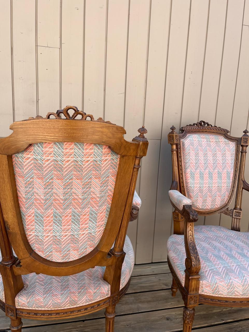 Pareja de sillones franceses de principios del siglo XX, estilo Luis XVI, años 20 en venta 2