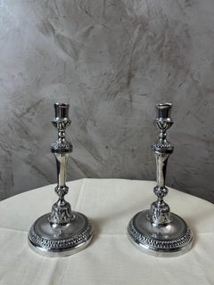 Early 20th century French Pair of Silverplated Candleholder, 1900s