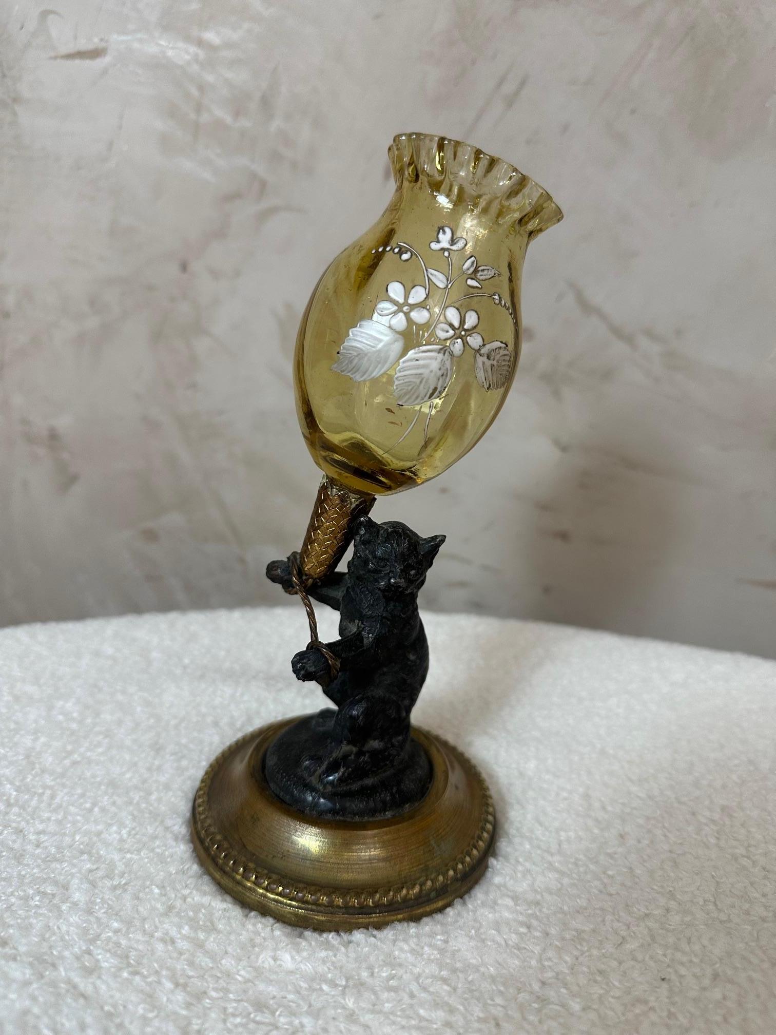 Vetro Coppia di vasi in vetro e spelta dei primi del Novecento, Francia, 1900 in vendita