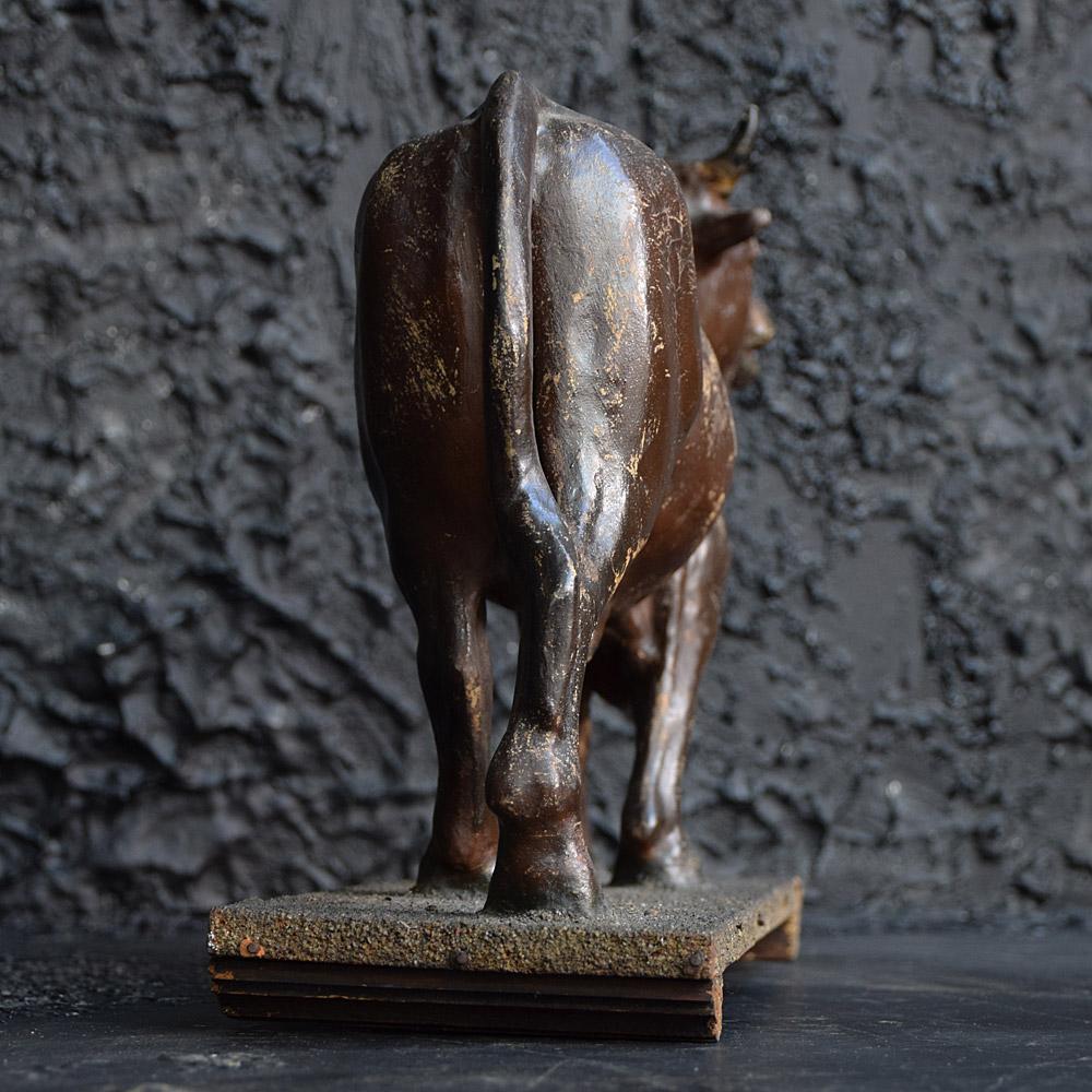 Early 20th Century French Papier Mâché Prize Fighting Bull Figure 7