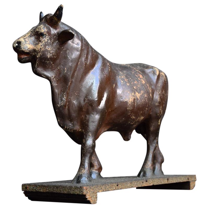 Early 20th Century French Papier Mâché Prize Fighting Bull Figure