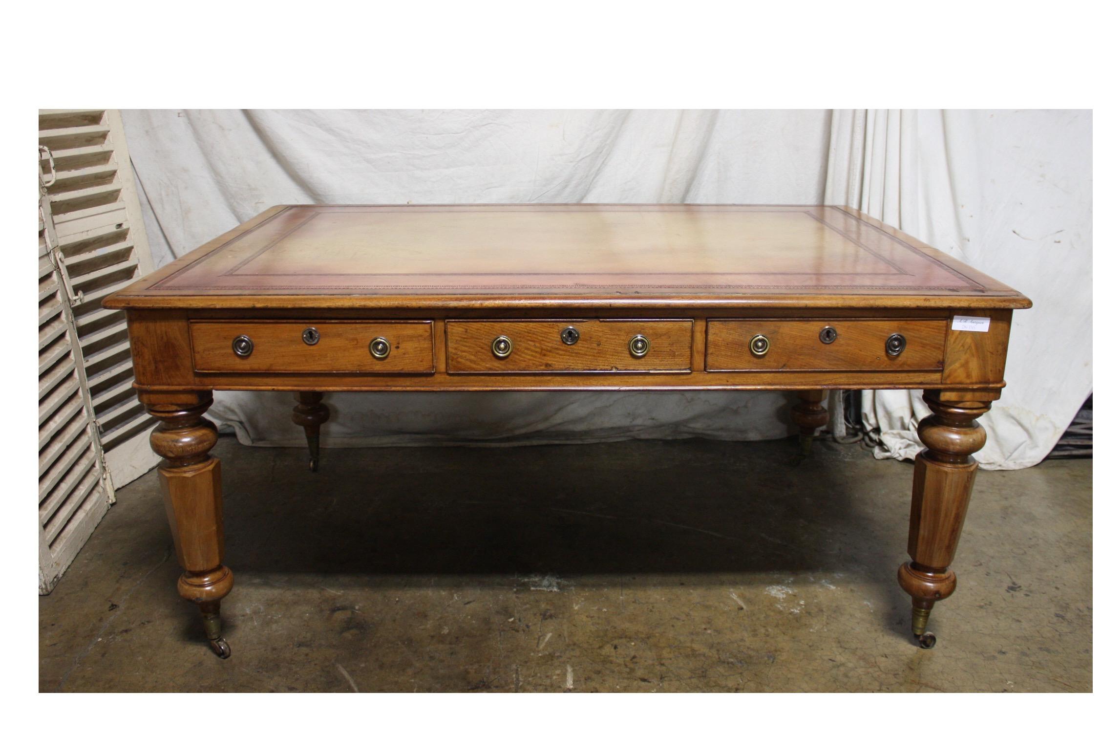 Early 20th Century French Partners Desk 9